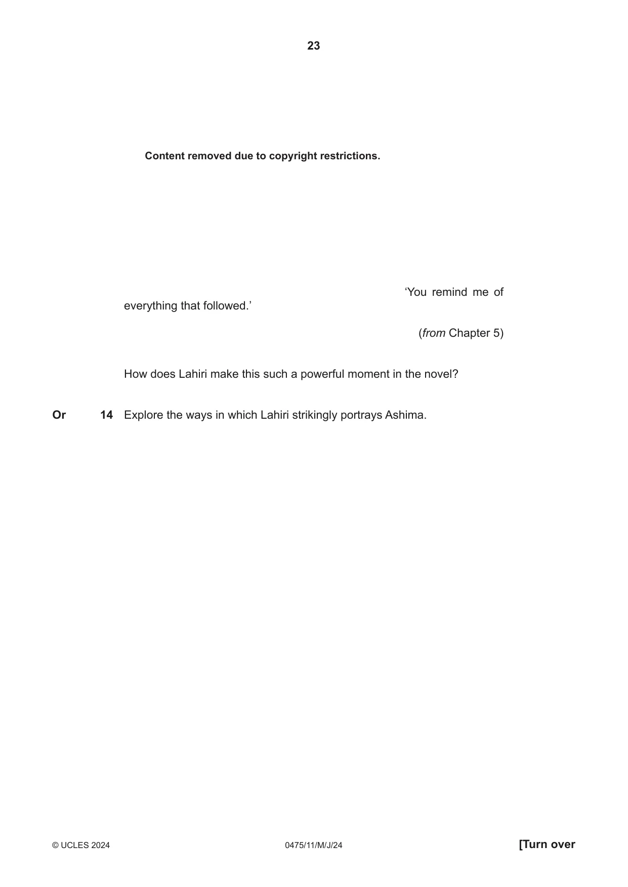 Cambridge IGCSE English - Literature in English 0475 2024 May/June Paper 1 · Variant 1 question paper, page 23 of 32
