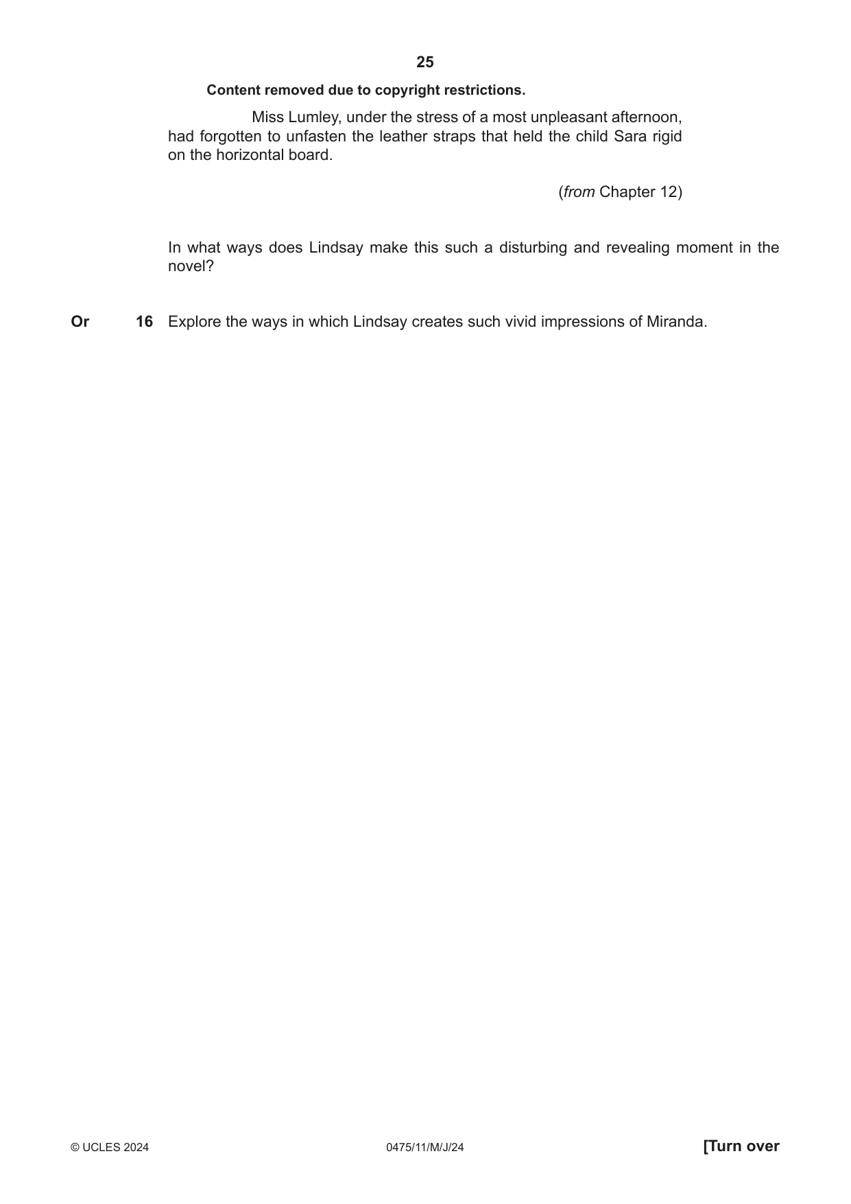 Cambridge IGCSE English - Literature in English 0475 2024 May/June Paper 1 · Variant 1 question paper, page 25 of 32