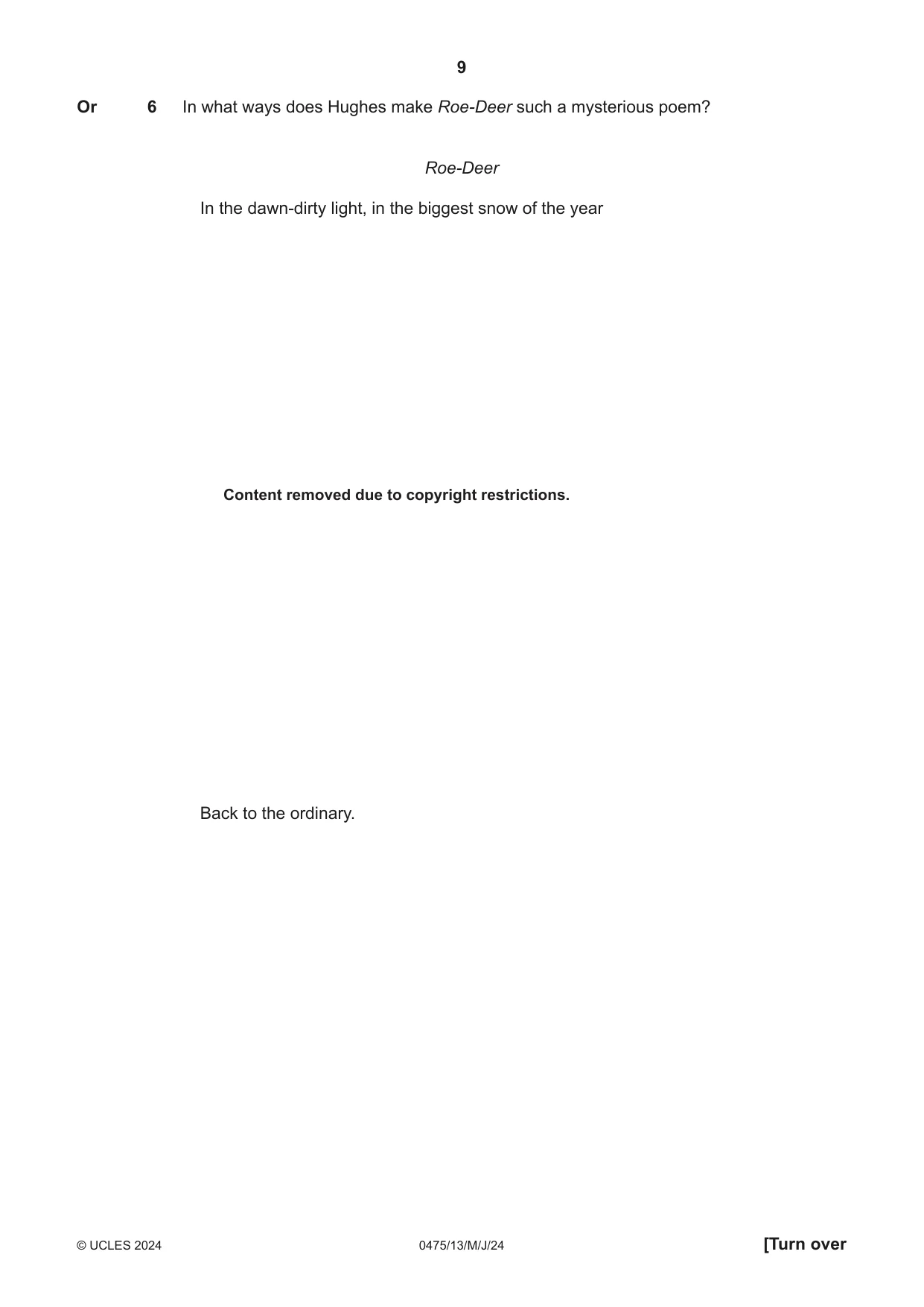 Cambridge IGCSE English - Literature in English 0475 2024 May/June Paper 1 · Variant 3 question paper, page 9 of 28