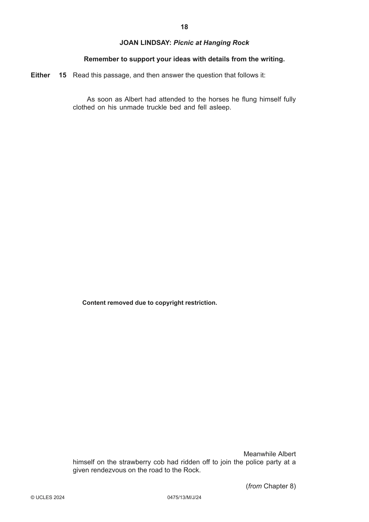 Cambridge IGCSE English - Literature in English 0475 2024 May/June Paper 1 · Variant 3 question paper, page 18 of 28