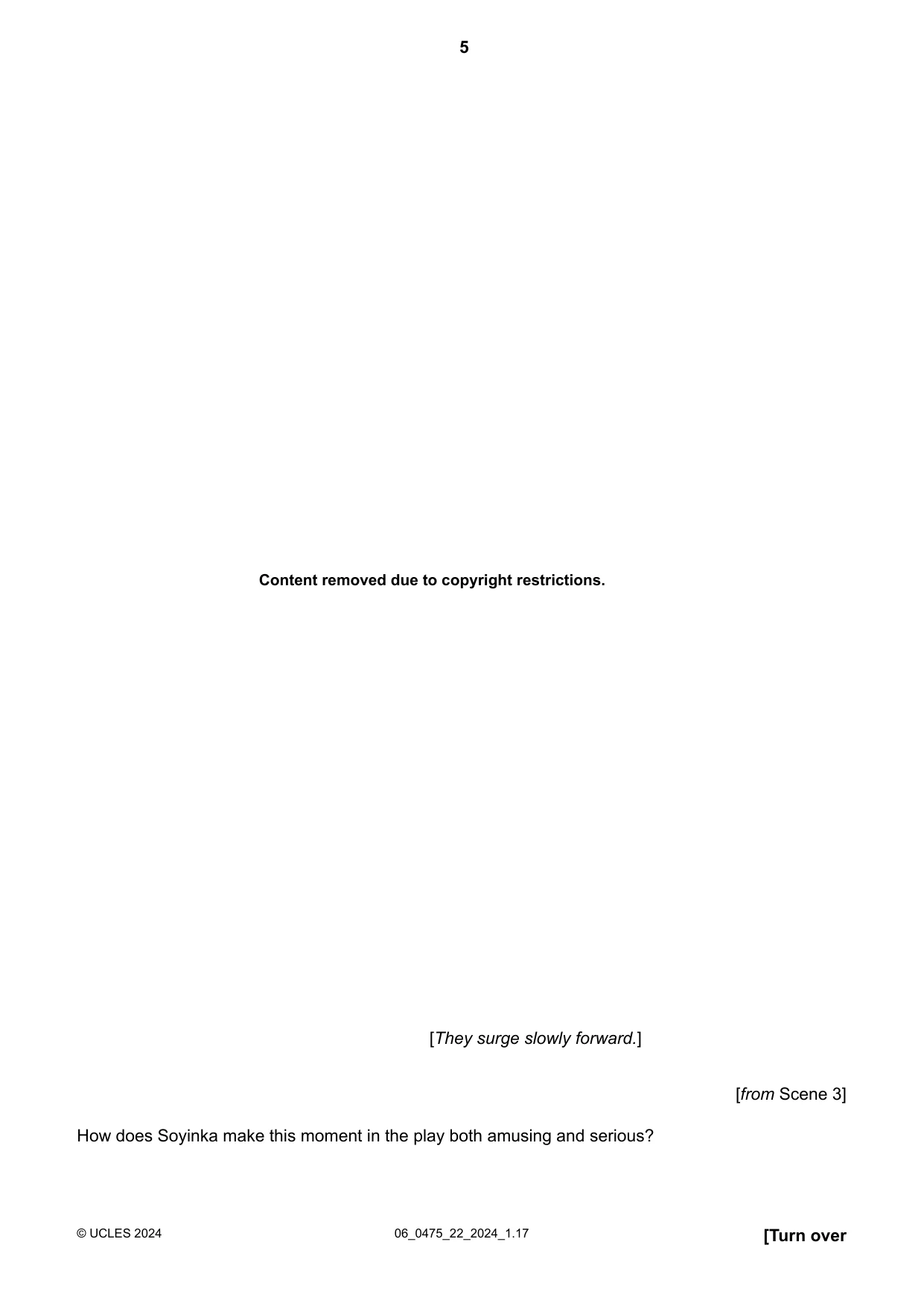 Cambridge IGCSE English - Literature in English 0475 2024 May/June Paper 2 · Variant 2 question paper, page 5 of 16
