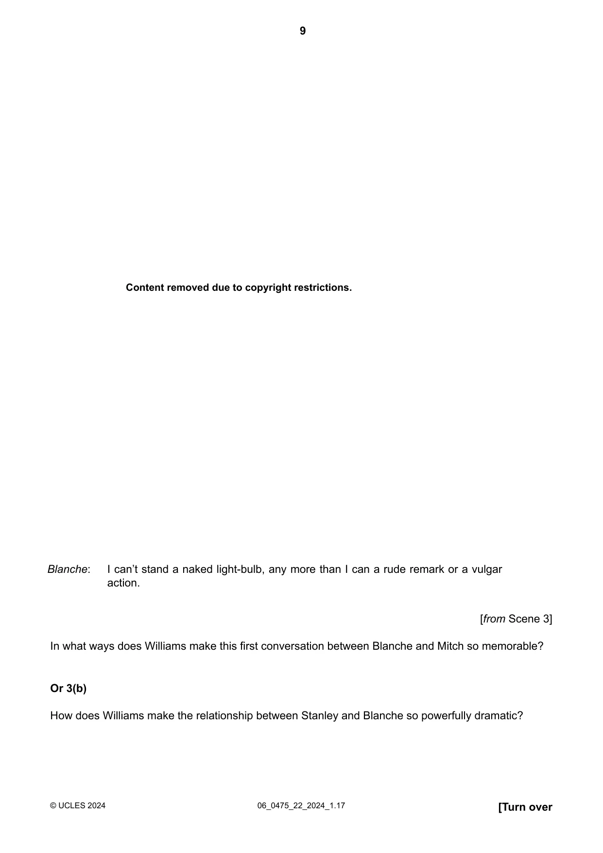 Cambridge IGCSE English - Literature in English 0475 2024 May/June Paper 2 · Variant 2 question paper, page 9 of 16