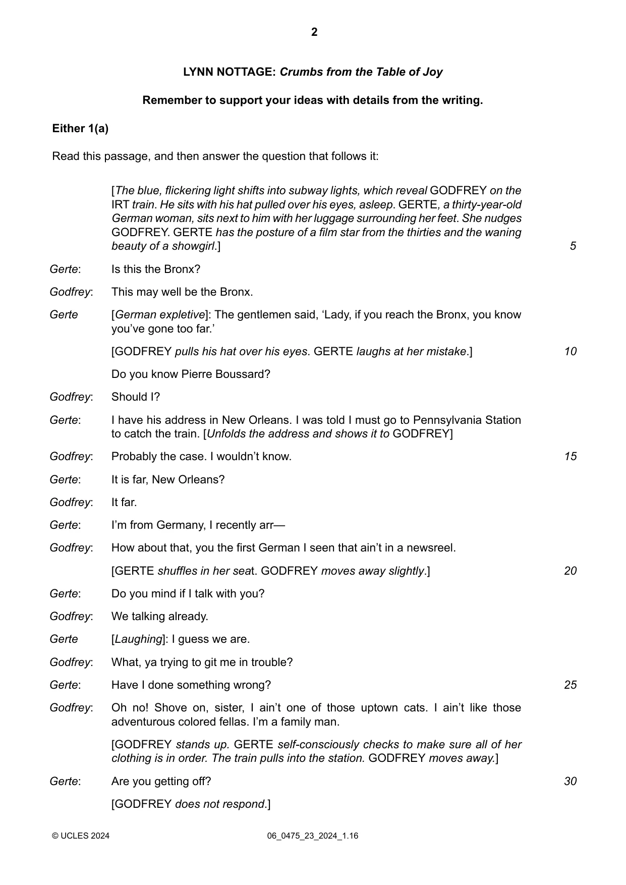 Cambridge IGCSE English - Literature in English 0475 2024 May/June Paper 2 · Variant 3 question paper, page 2 of 12