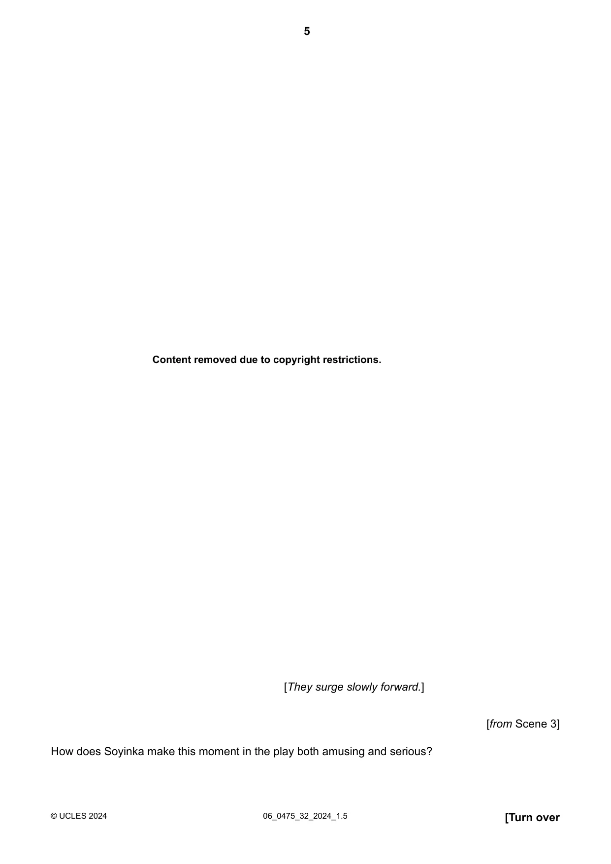 Cambridge IGCSE English - Literature in English 0475 2024 May/June Paper 3 · Variant 2 question paper, page 5 of 16
