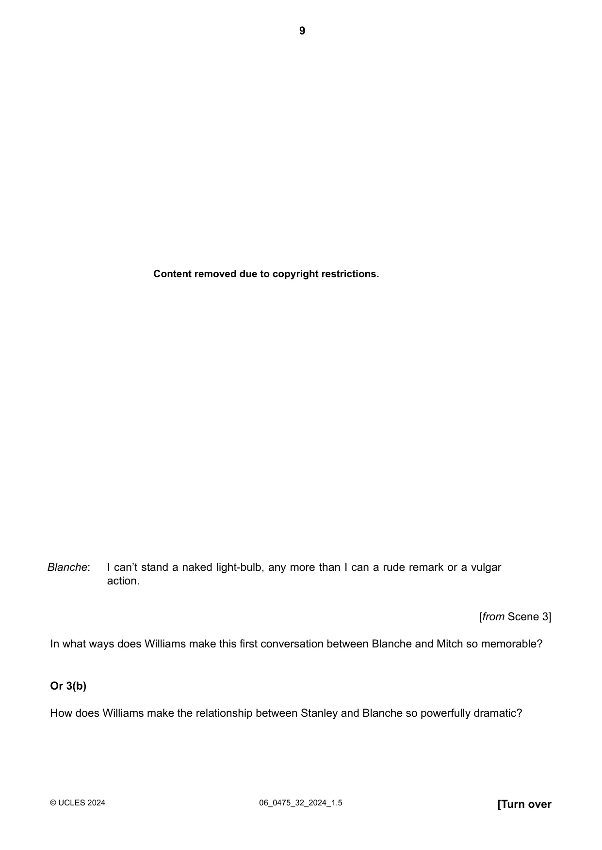 Cambridge IGCSE English - Literature in English 0475 2024 May/June Paper 3 · Variant 2 question paper, page 9 of 16