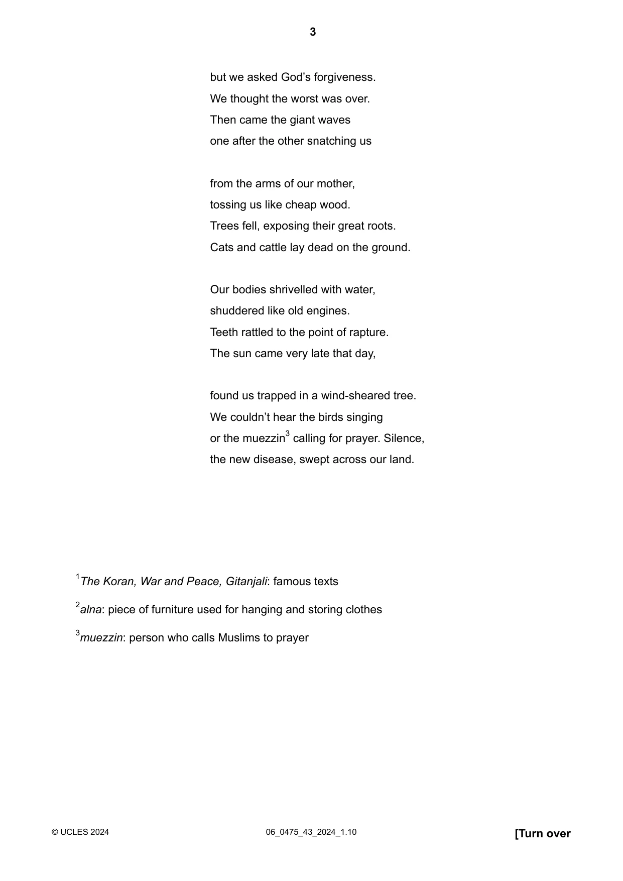 Cambridge IGCSE English - Literature in English 0475 2024 May/June Paper 4 · Variant 3 question paper, page 3 of 8