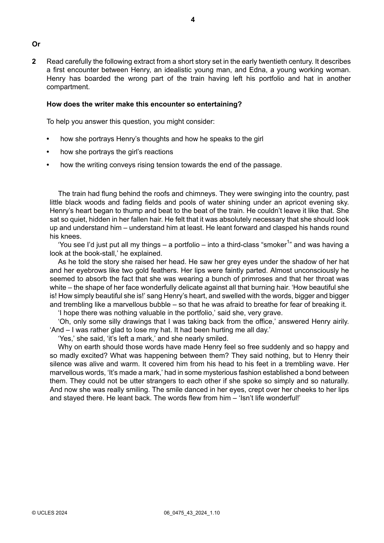 Cambridge IGCSE English - Literature in English 0475 2024 May/June Paper 4 · Variant 3 question paper, page 4 of 8