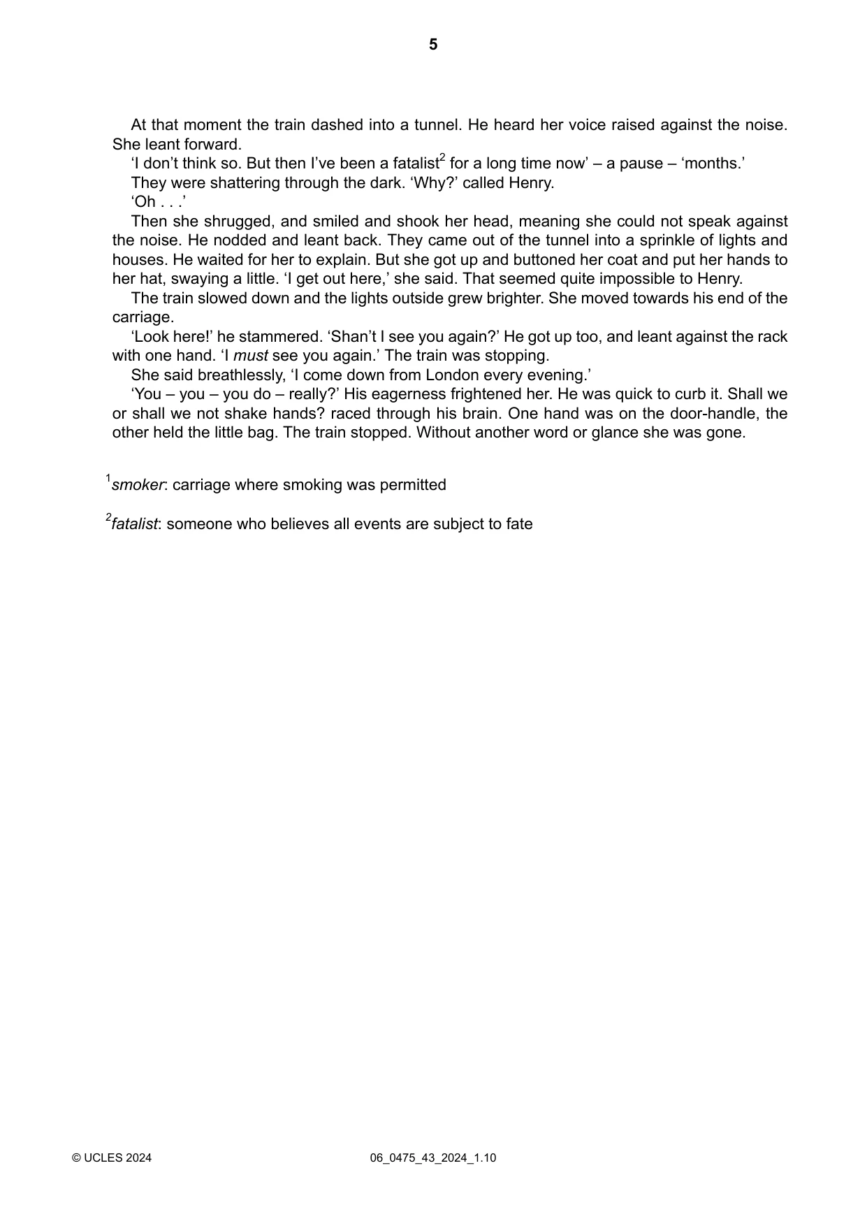 Cambridge IGCSE English - Literature in English 0475 2024 May/June Paper 4 · Variant 3 question paper, page 5 of 8