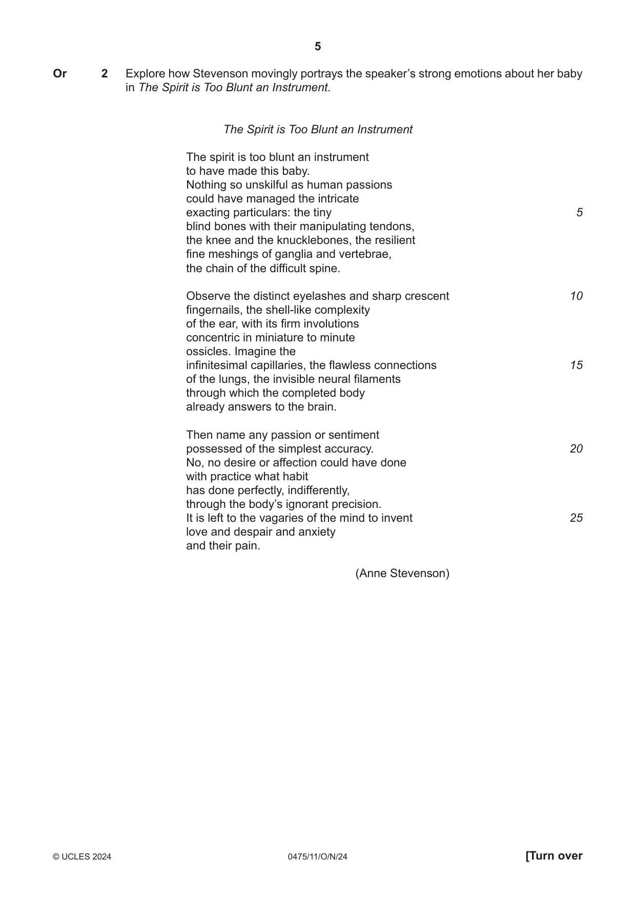 Cambridge IGCSE English - Literature in English 0475 2024 Oct/Nov Paper 1 · Variant 1 question paper, page 5 of 28