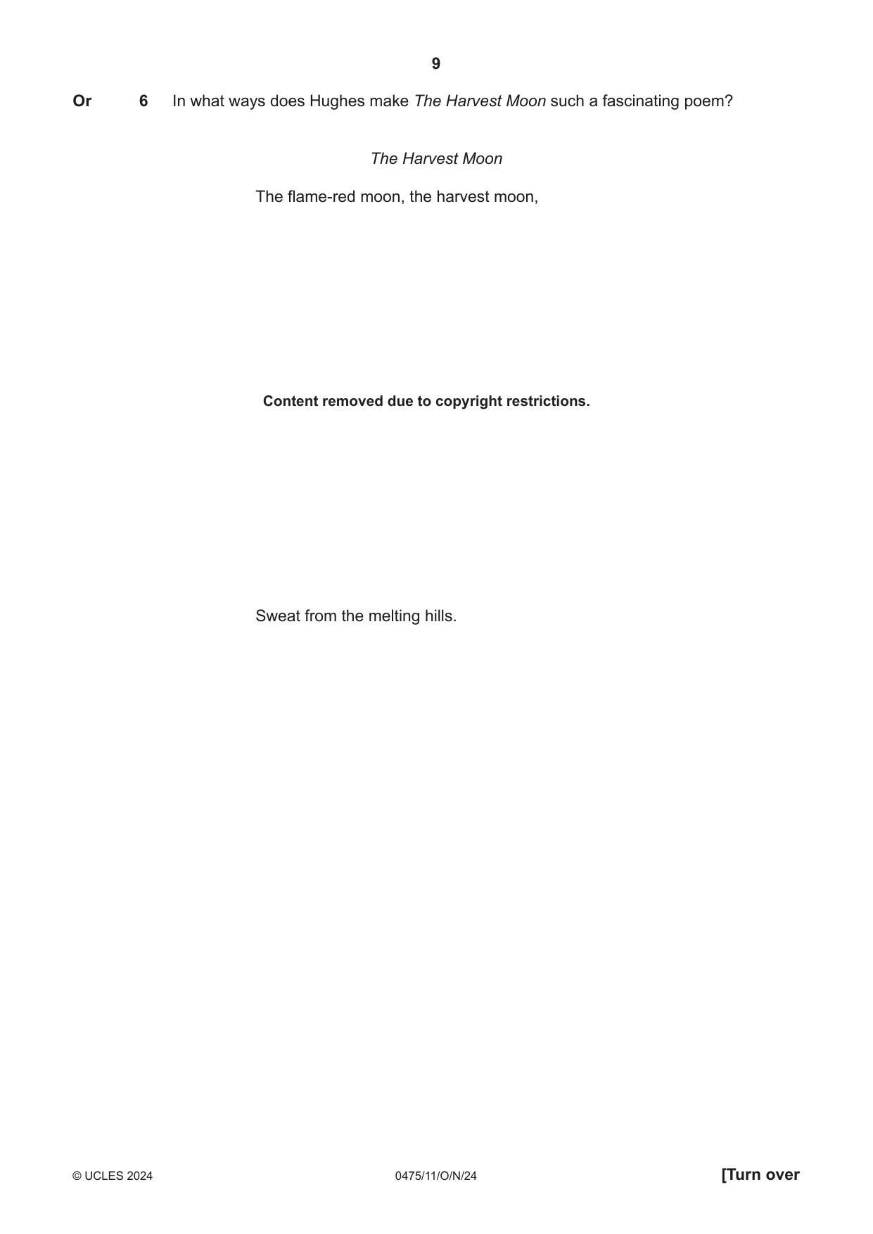Cambridge IGCSE English - Literature in English 0475 2024 Oct/Nov Paper 1 · Variant 1 question paper, page 9 of 28