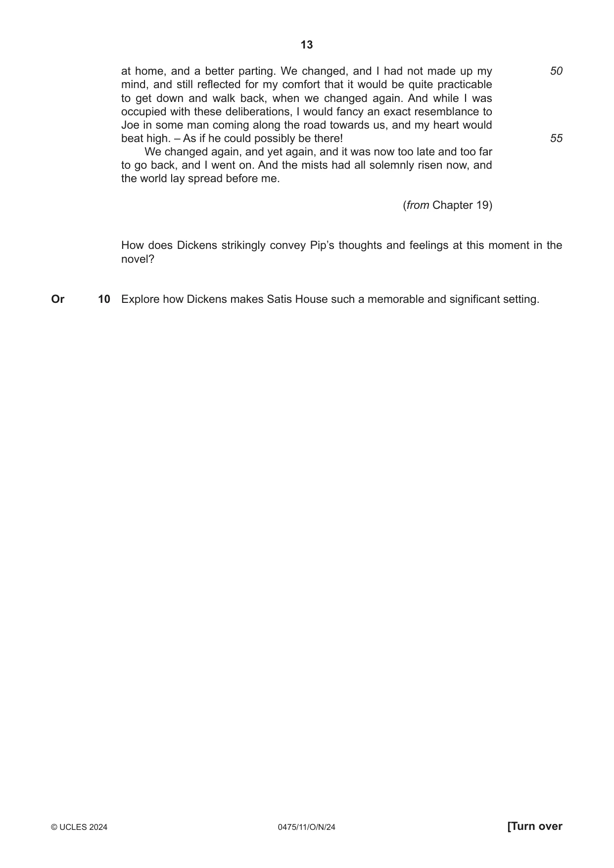 Cambridge IGCSE English - Literature in English 0475 2024 Oct/Nov Paper 1 · Variant 1 question paper, page 13 of 28