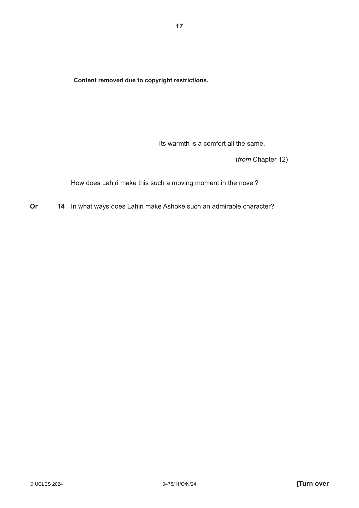 Cambridge IGCSE English - Literature in English 0475 2024 Oct/Nov Paper 1 · Variant 1 question paper, page 17 of 28