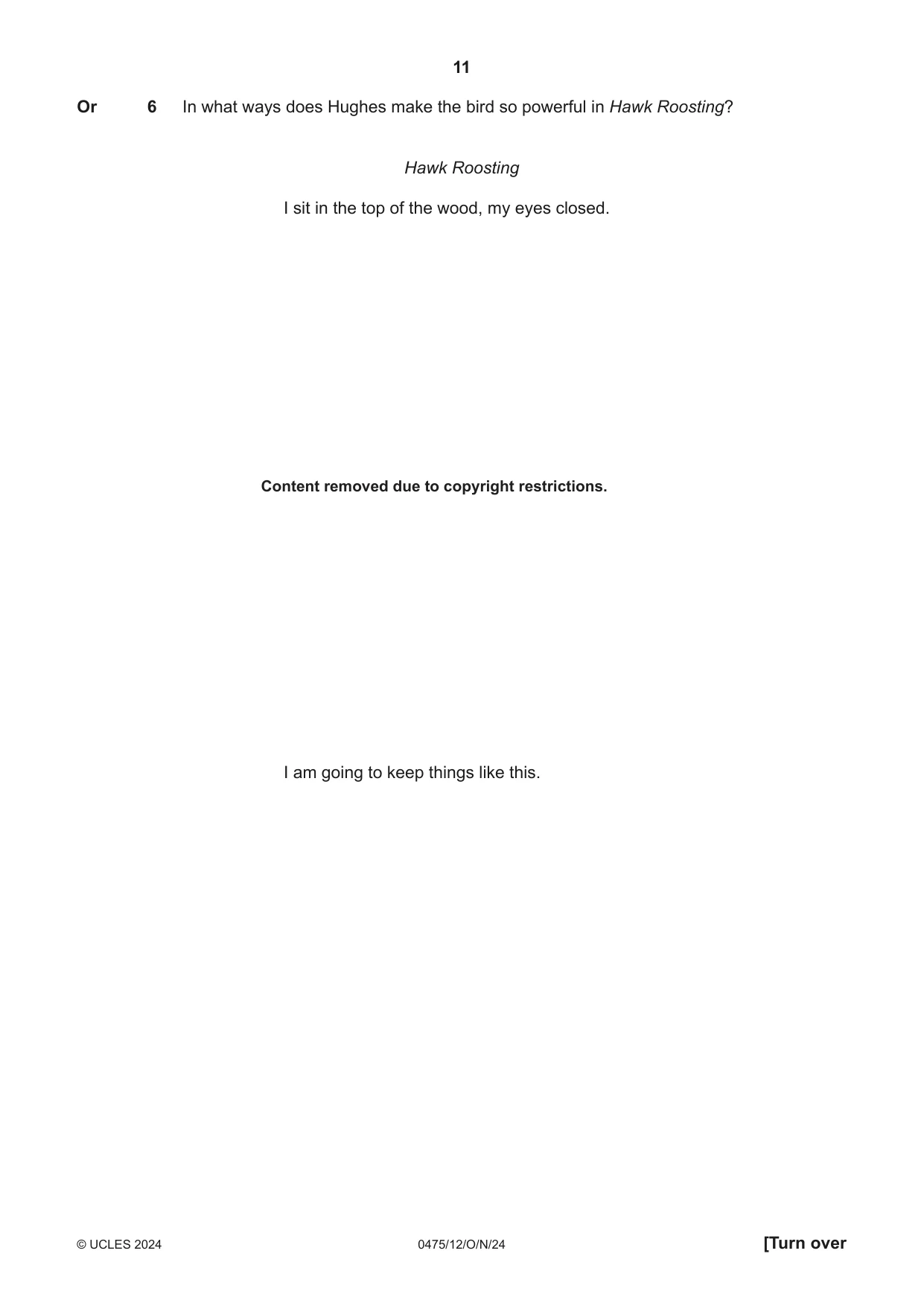 Cambridge IGCSE English - Literature in English 0475 2024 Oct/Nov Paper 1 · Variant 2 question paper, page 11 of 28
