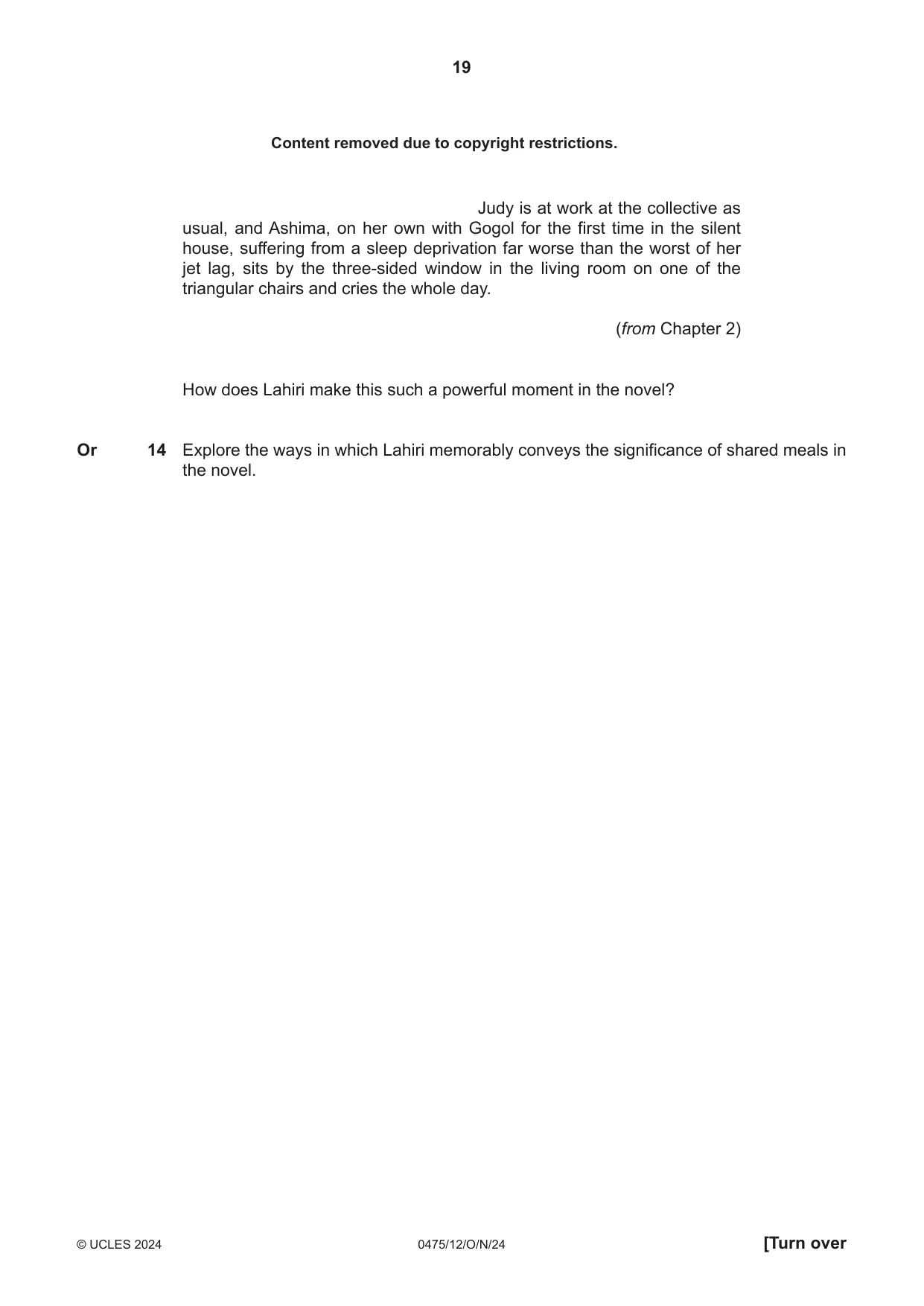 Cambridge IGCSE English - Literature in English 0475 2024 Oct/Nov Paper 1 · Variant 2 question paper, page 19 of 28