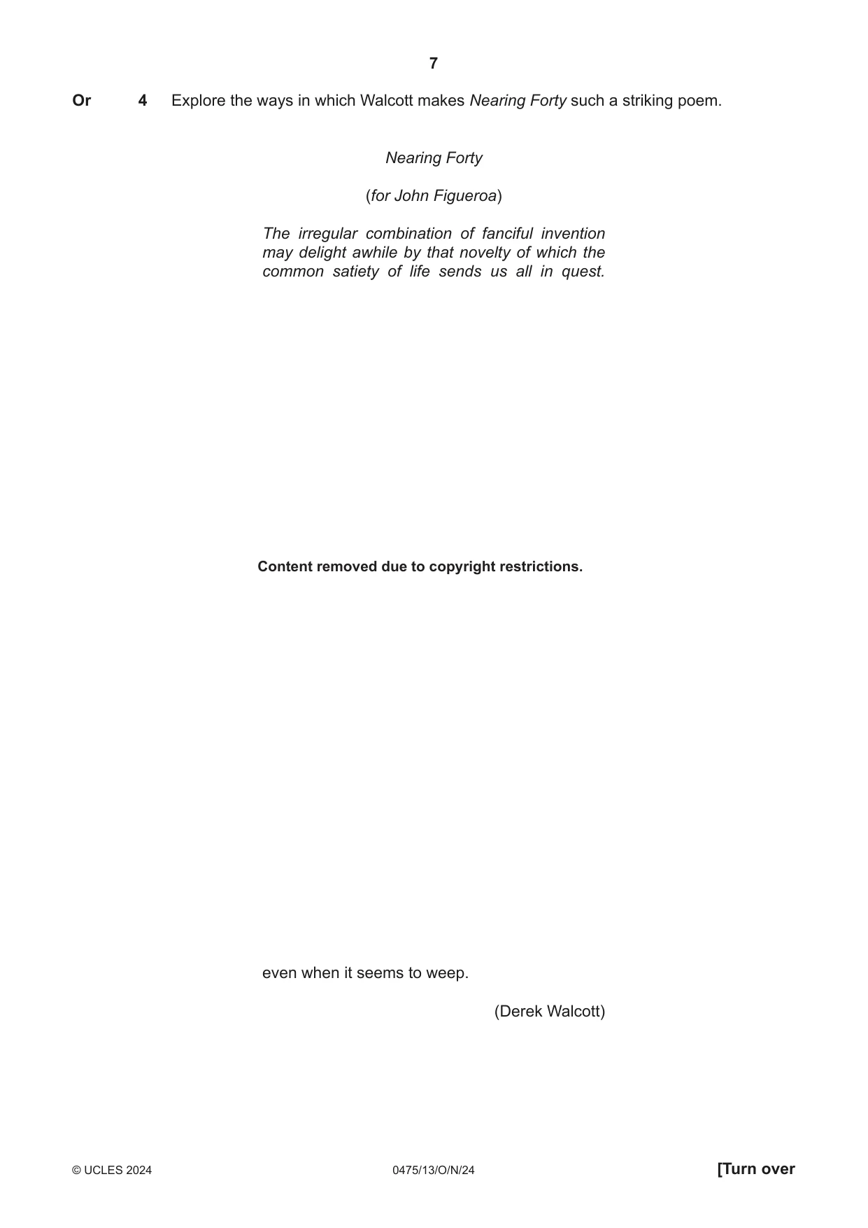 Cambridge IGCSE English - Literature in English 0475 2024 Oct/Nov Paper 1 · Variant 3 question paper, page 7 of 28