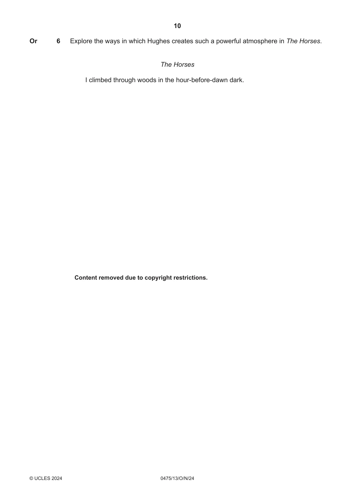 Cambridge IGCSE English - Literature in English 0475 2024 Oct/Nov Paper 1 · Variant 3 question paper, page 10 of 28