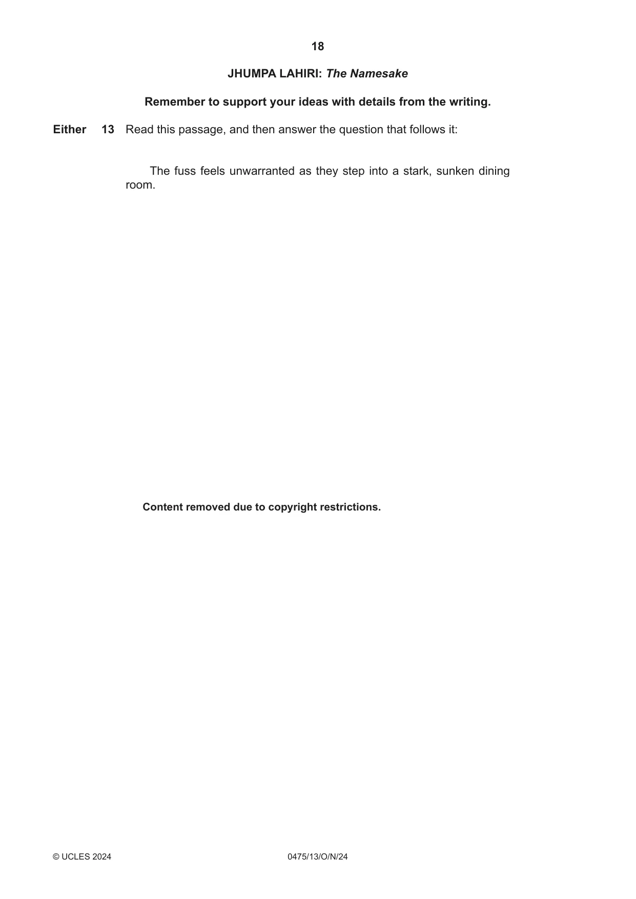 Cambridge IGCSE English - Literature in English 0475 2024 Oct/Nov Paper 1 · Variant 3 question paper, page 18 of 28