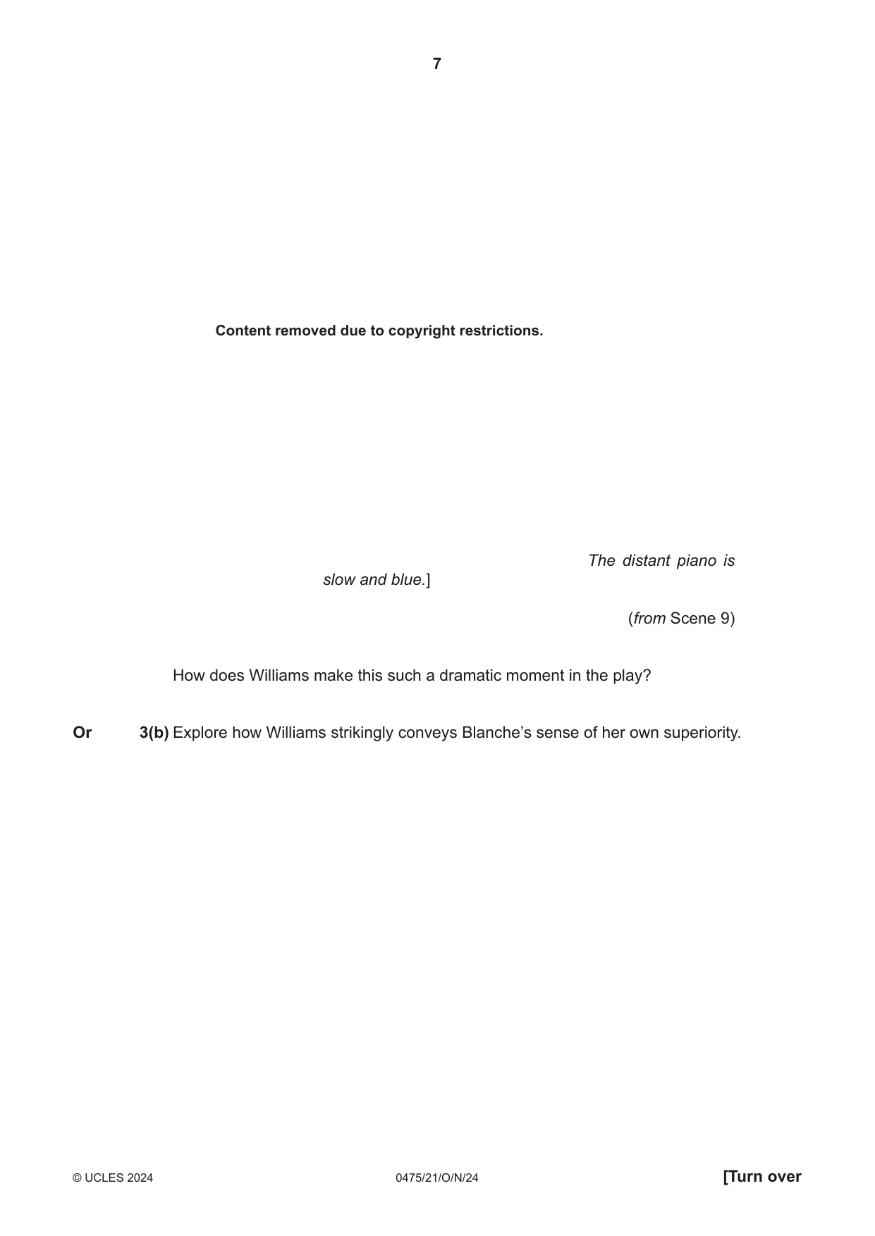 Cambridge IGCSE English - Literature in English 0475 2024 Oct/Nov Paper 2 · Variant 1 question paper, page 7 of 12