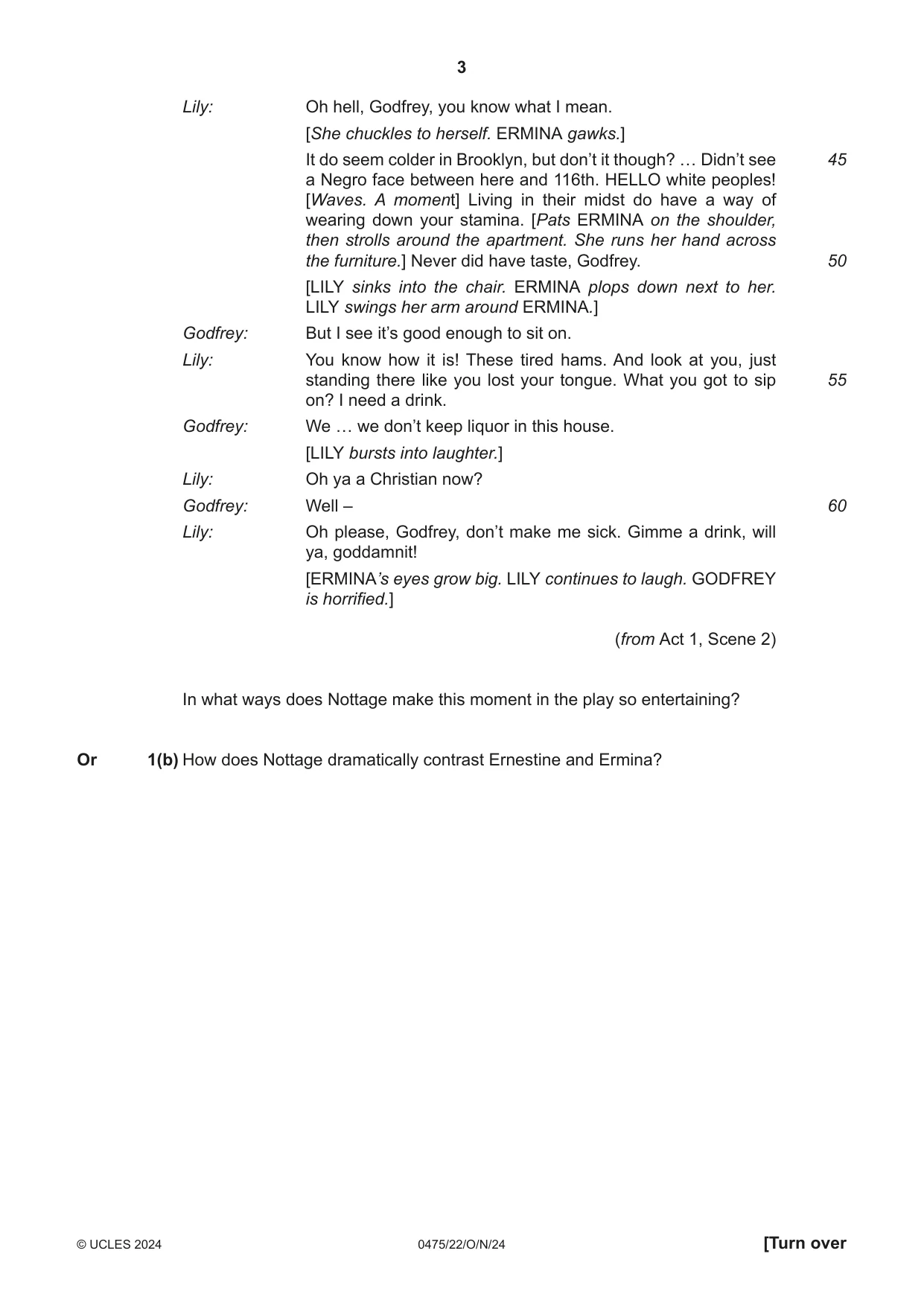 Cambridge IGCSE English - Literature in English 0475 2024 Oct/Nov Paper 2 · Variant 2 question paper, page 3 of 12
