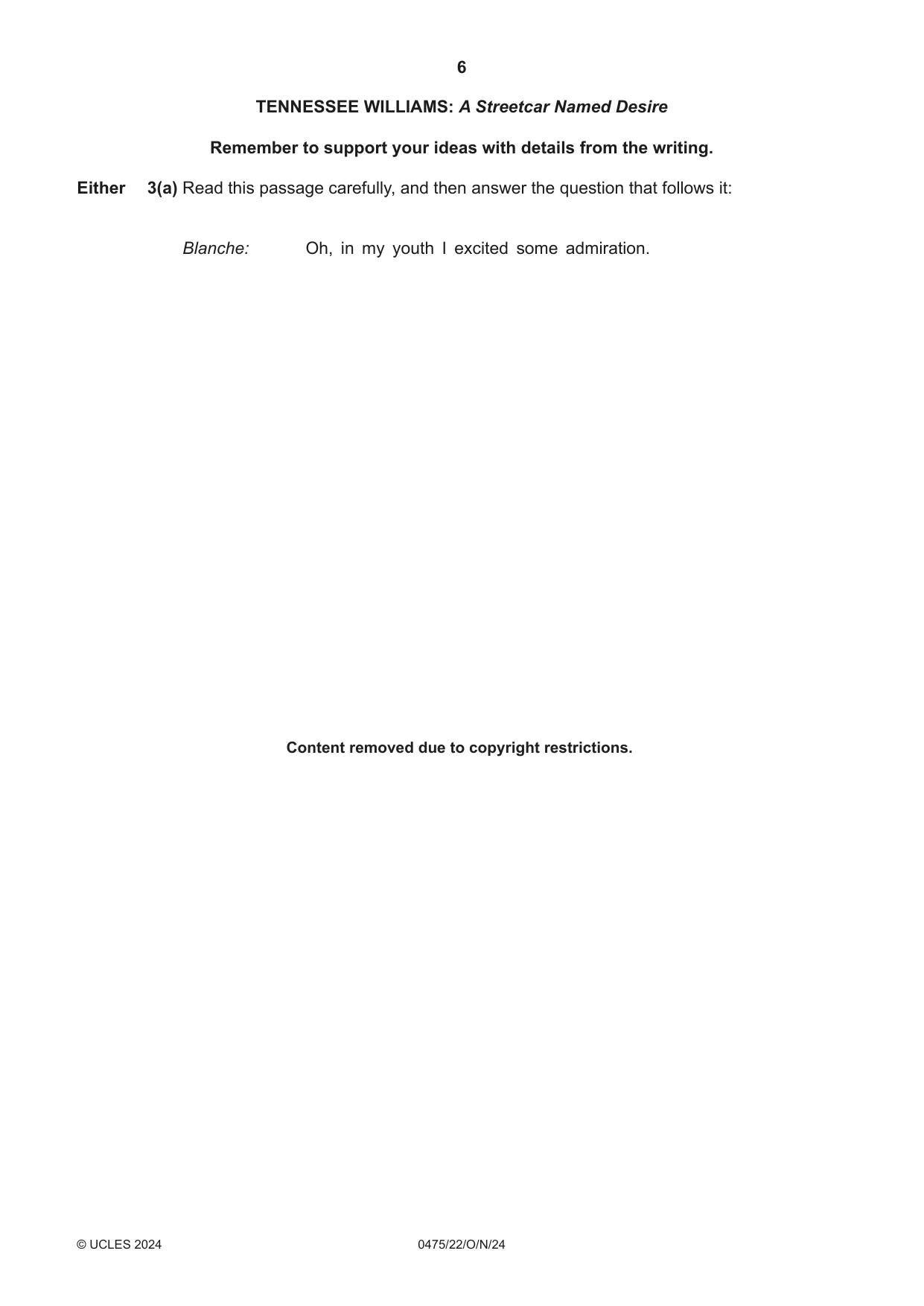 Cambridge IGCSE English - Literature in English 0475 2024 Oct/Nov Paper 2 · Variant 2 question paper, page 6 of 12