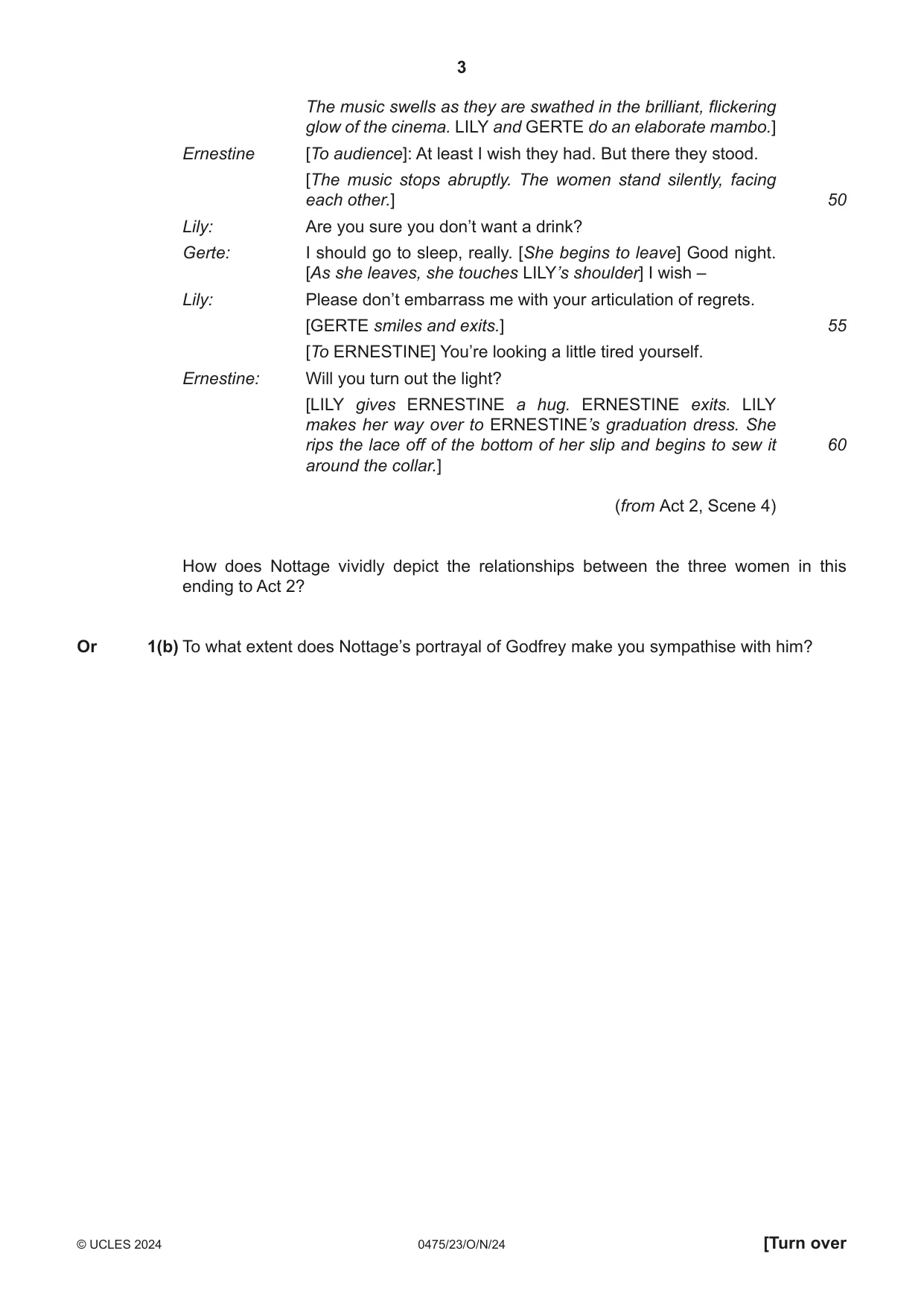 Cambridge IGCSE English - Literature in English 0475 2024 Oct/Nov Paper 2 · Variant 3 question paper, page 3 of 12