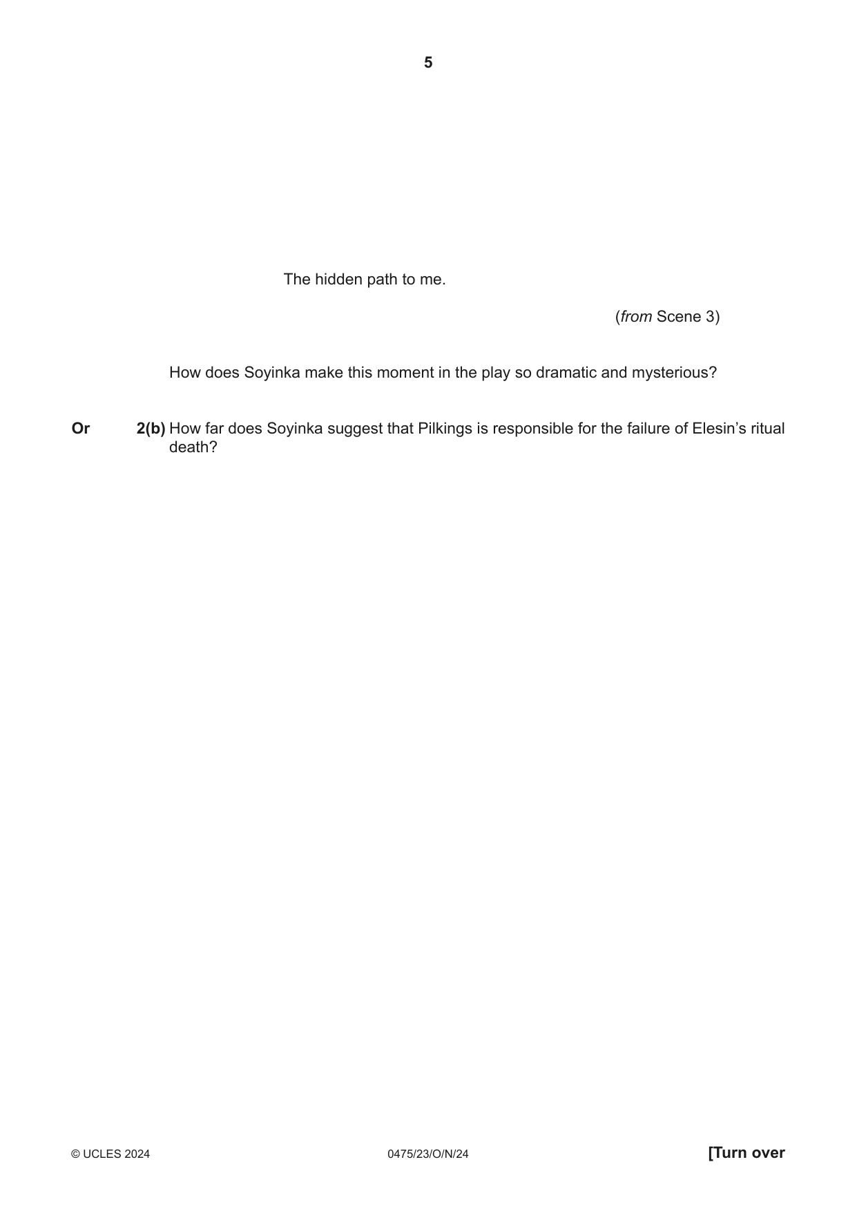 Cambridge IGCSE English - Literature in English 0475 2024 Oct/Nov Paper 2 · Variant 3 question paper, page 5 of 12