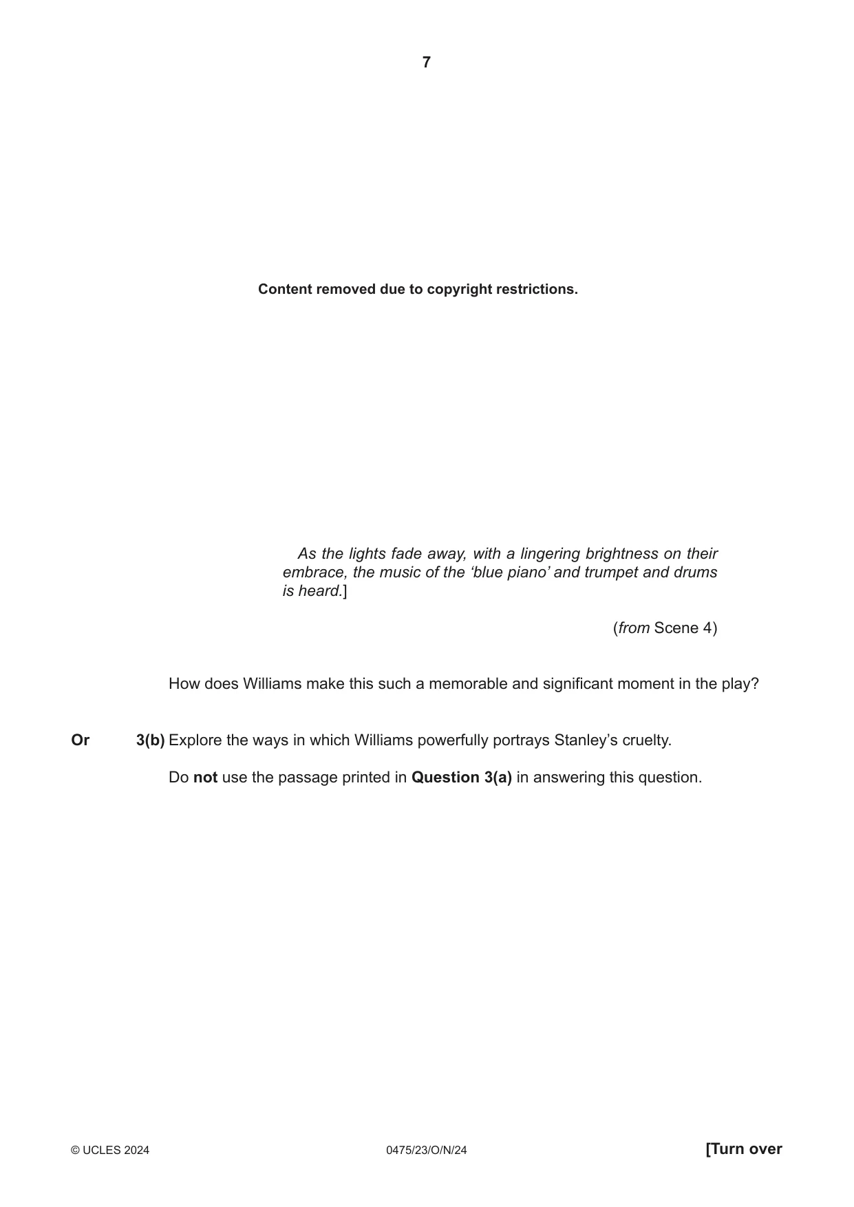 Cambridge IGCSE English - Literature in English 0475 2024 Oct/Nov Paper 2 · Variant 3 question paper, page 7 of 12