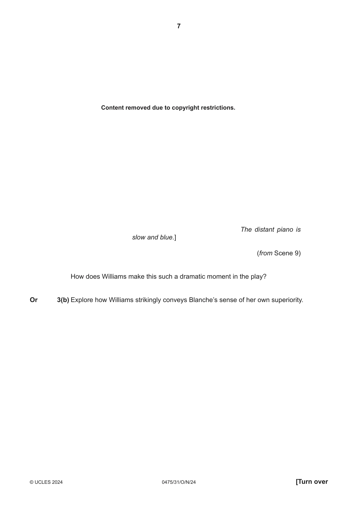 Cambridge IGCSE English - Literature in English 0475 2024 Oct/Nov Paper 3 · Variant 1 question paper, page 7 of 12