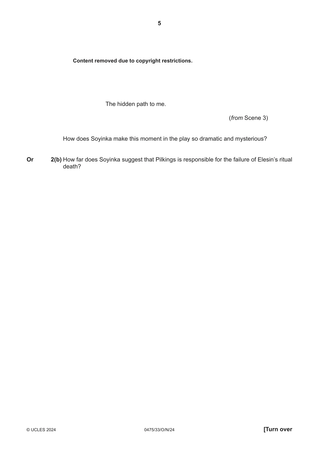 Cambridge IGCSE English - Literature in English 0475 2024 Oct/Nov Paper 3 · Variant 3 question paper, page 5 of 12
