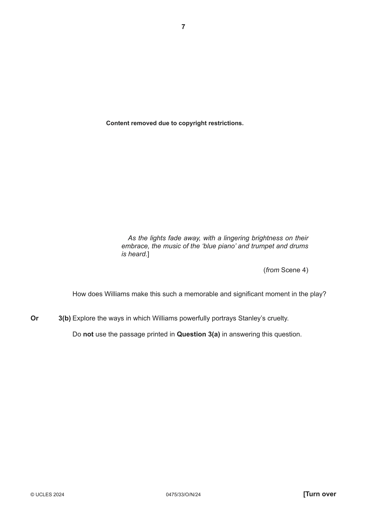 Cambridge IGCSE English - Literature in English 0475 2024 Oct/Nov Paper 3 · Variant 3 question paper, page 7 of 12