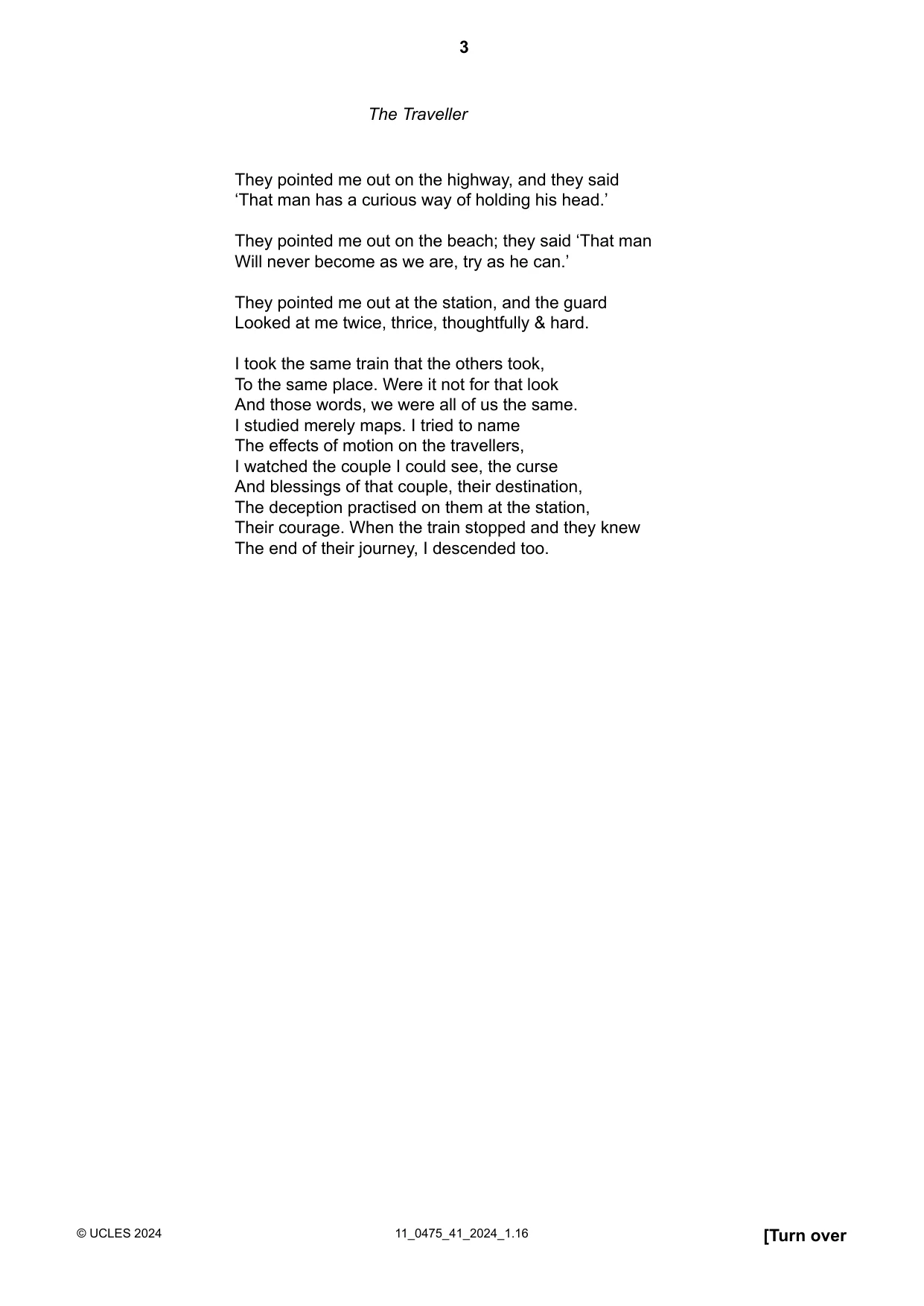 Cambridge IGCSE English - Literature in English 0475 2024 Oct/Nov Paper 4 · Variant 1 question paper, page 3 of 8