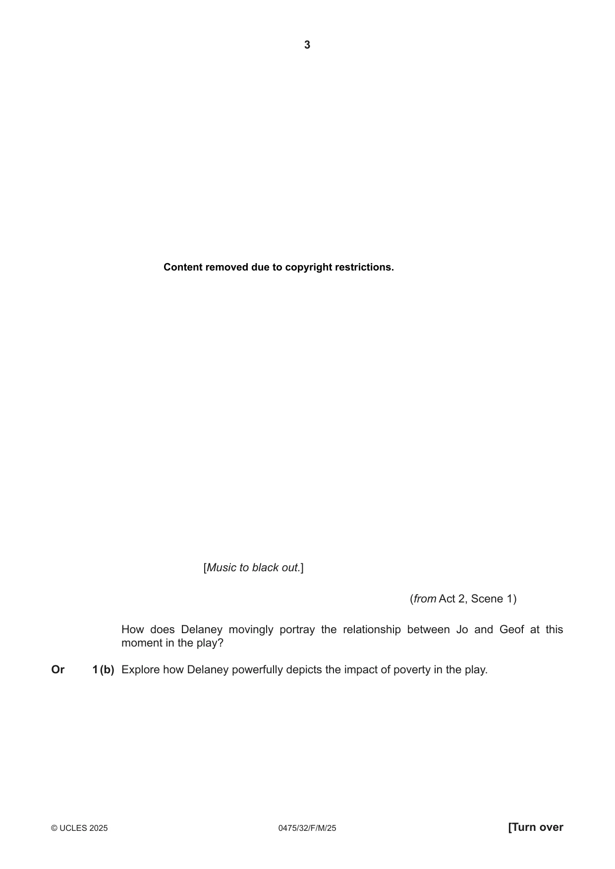 Cambridge IGCSE English - Literature in English 0475 2025 Feb/March Paper 3 · Variant 2 question paper, page 3 of 12