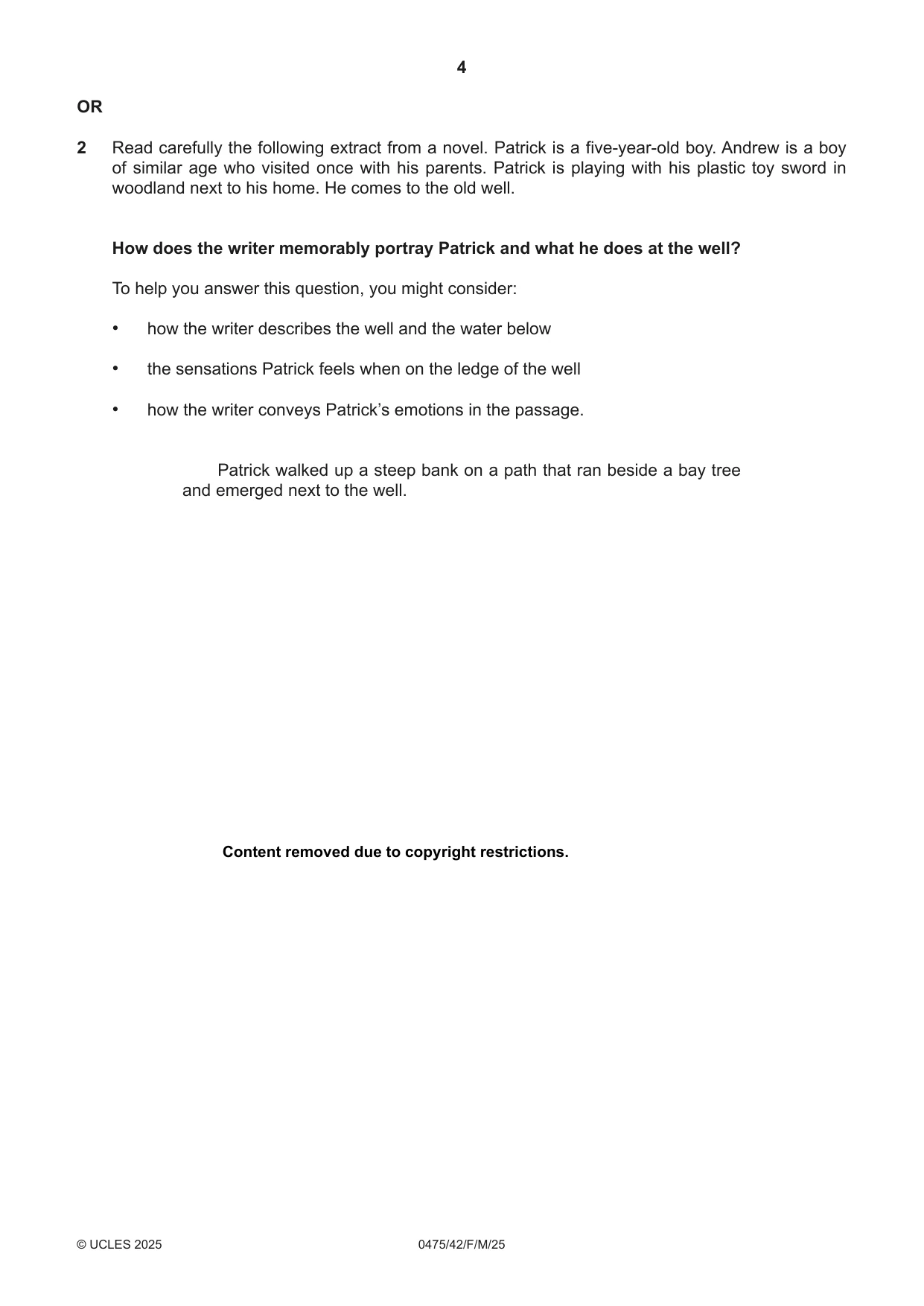 Cambridge IGCSE English - Literature in English 0475 2025 Feb/March Paper 4 · Variant 2 question paper, page 4 of 8