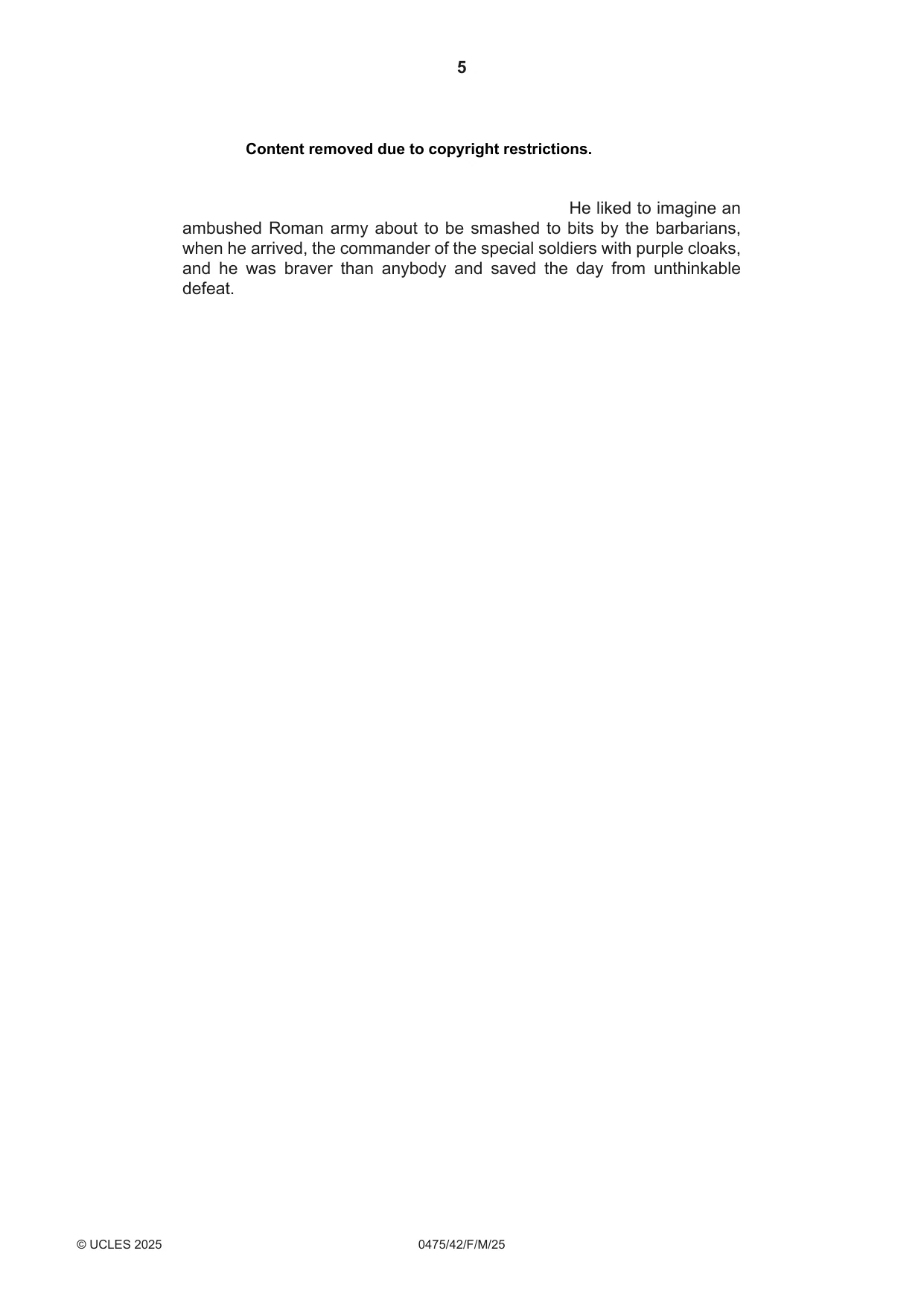 Cambridge IGCSE English - Literature in English 0475 2025 Feb/March Paper 4 · Variant 2 question paper, page 5 of 8