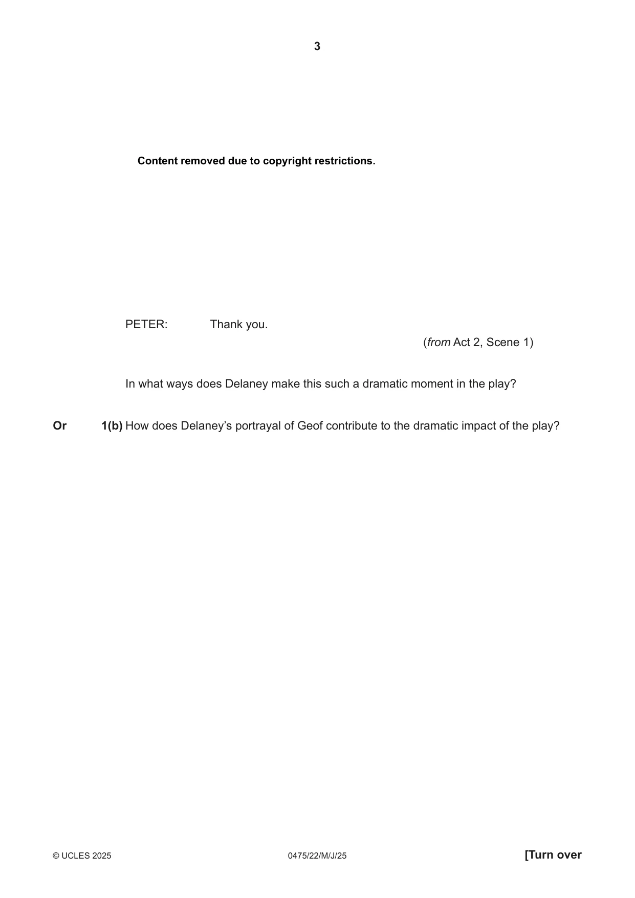 Cambridge IGCSE English - Literature in English 0475 2025 May/June Paper 2 · Variant 2 question paper, page 3 of 12