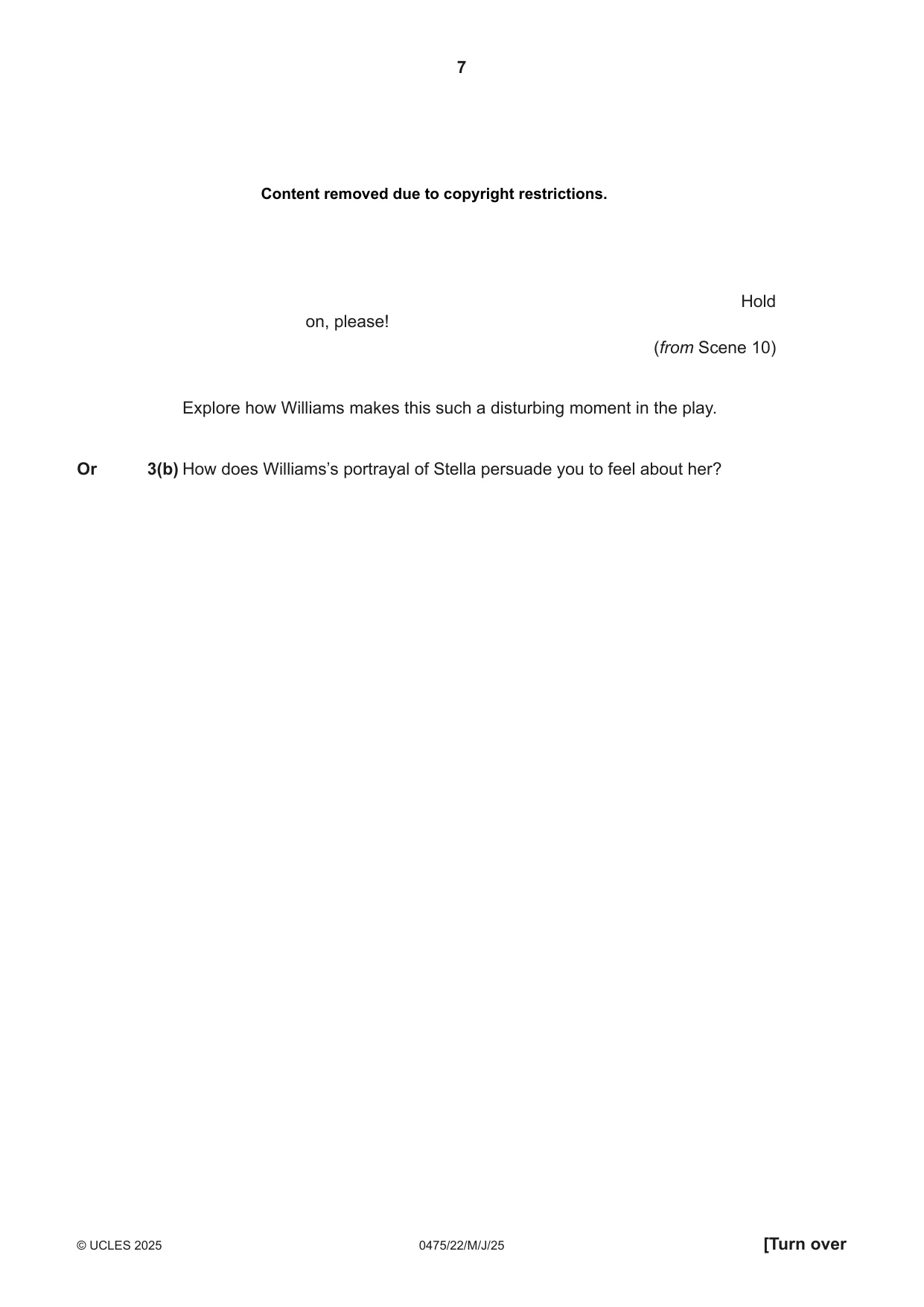 Cambridge IGCSE English - Literature in English 0475 2025 May/June Paper 2 · Variant 2 question paper, page 7 of 12
