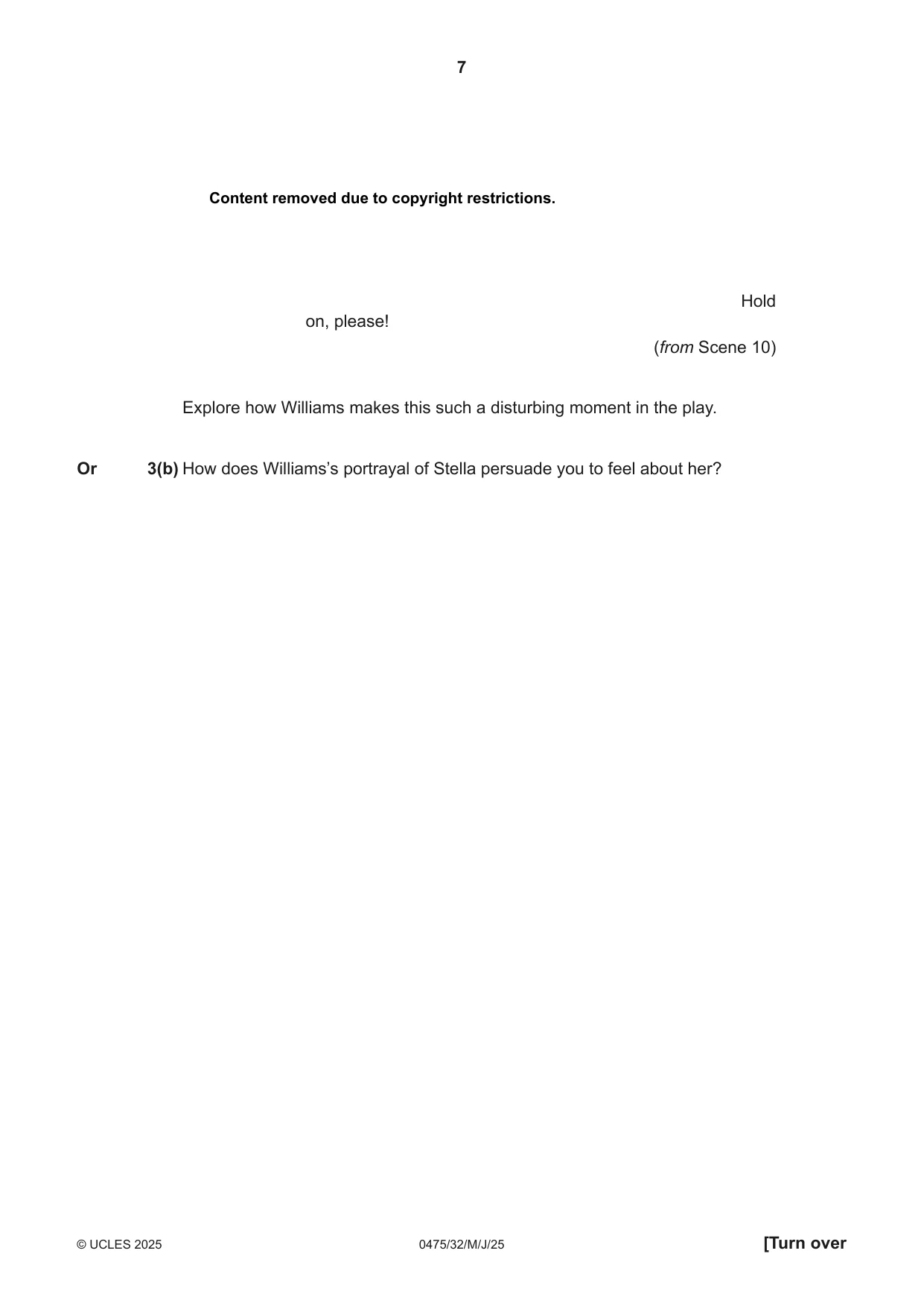 Cambridge IGCSE English - Literature in English 0475 2025 May/June Paper 3 · Variant 2 question paper, page 7 of 12