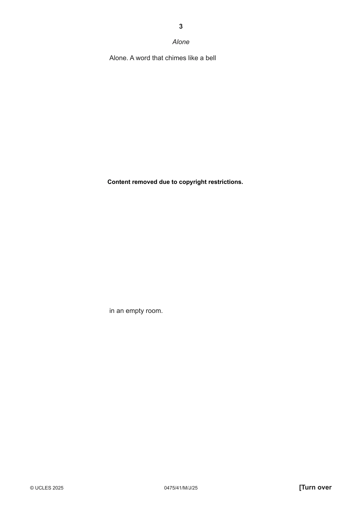 Cambridge IGCSE English - Literature in English 0475 2025 May/June Paper 4 · Variant 1 question paper, page 3 of 8