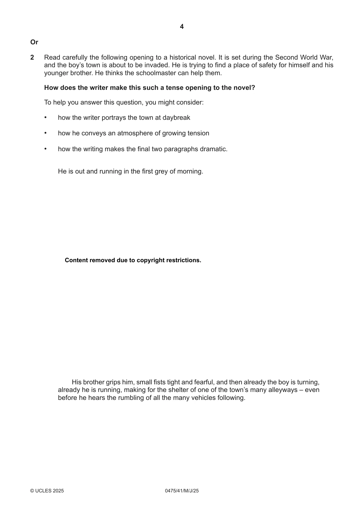 Cambridge IGCSE English - Literature in English 0475 2025 May/June Paper 4 · Variant 1 question paper, page 4 of 8