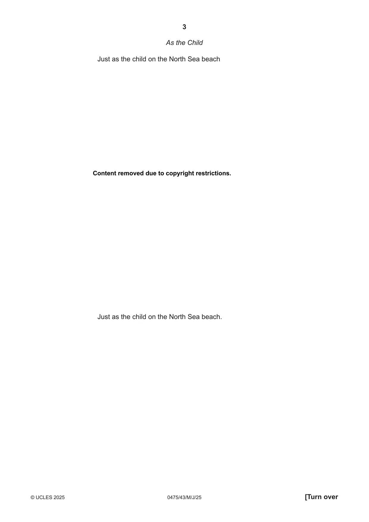 Cambridge IGCSE English - Literature in English 0475 2025 May/June Paper 4 · Variant 3 question paper, page 3 of 8