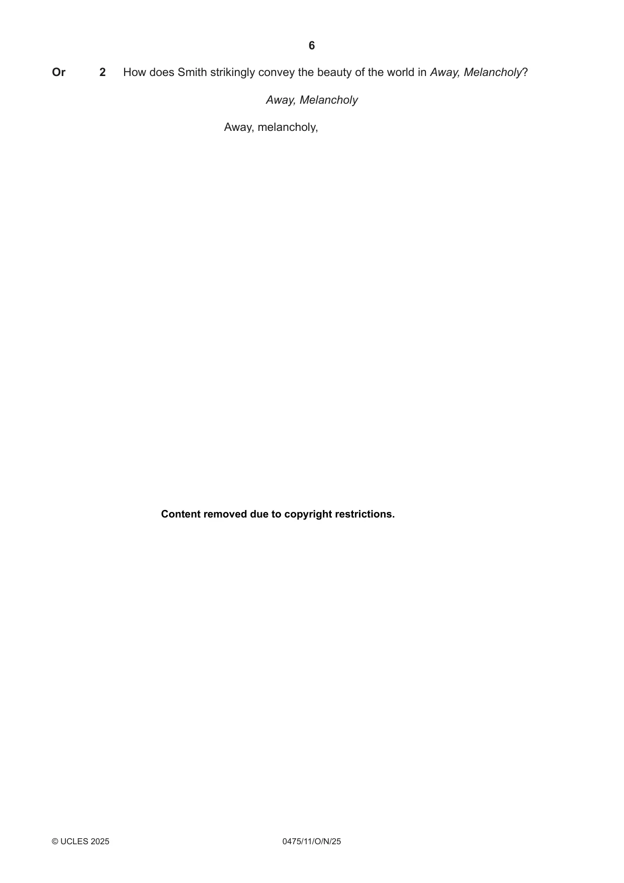 Cambridge IGCSE English - Literature in English 0475 2025 Oct/Nov Paper 1 · Variant 1 question paper, page 6 of 32