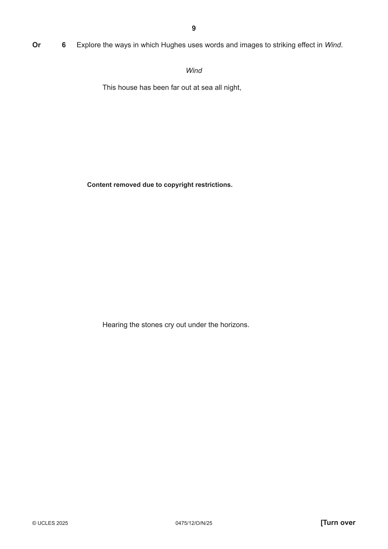 Cambridge IGCSE English - Literature in English 0475 2025 Oct/Nov Paper 1 · Variant 2 question paper, page 9 of 28