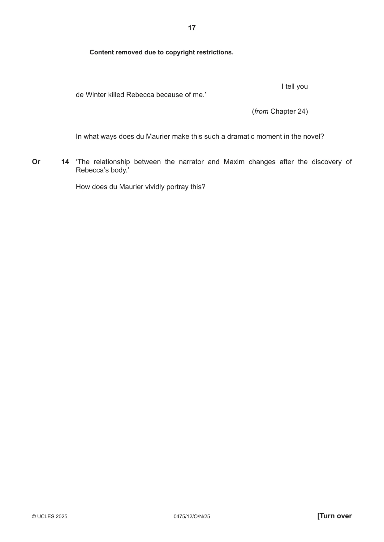 Cambridge IGCSE English - Literature in English 0475 2025 Oct/Nov Paper 1 · Variant 2 question paper, page 17 of 28