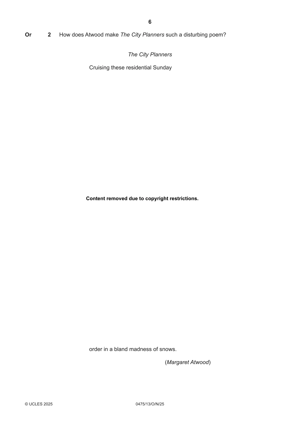 Cambridge IGCSE English - Literature in English 0475 2025 Oct/Nov Paper 1 · Variant 3 question paper, page 6 of 28
