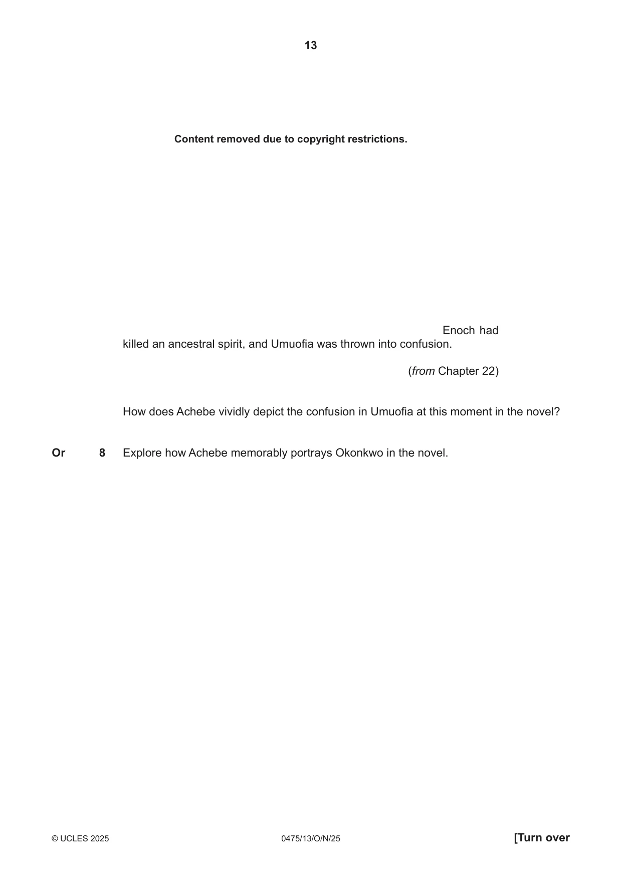 Cambridge IGCSE English - Literature in English 0475 2025 Oct/Nov Paper 1 · Variant 3 question paper, page 13 of 28