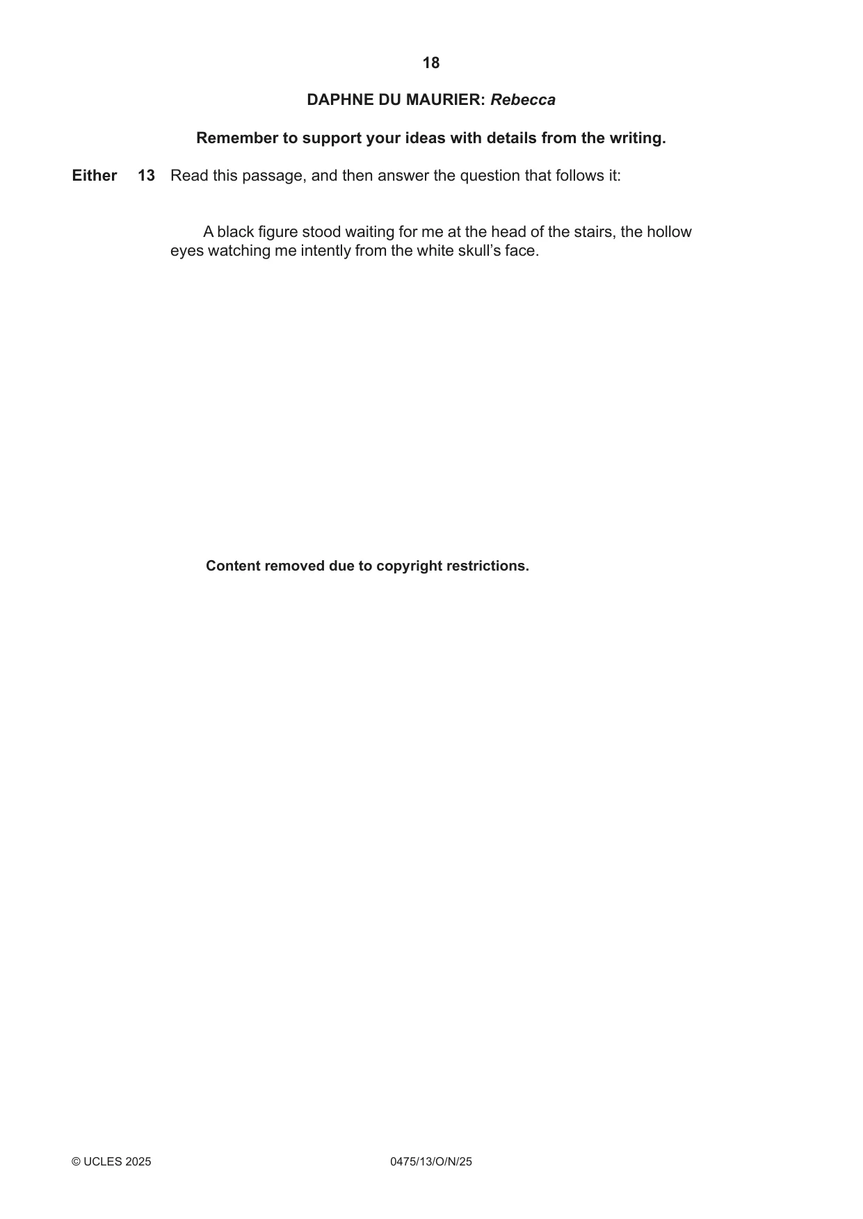Cambridge IGCSE English - Literature in English 0475 2025 Oct/Nov Paper 1 · Variant 3 question paper, page 18 of 28