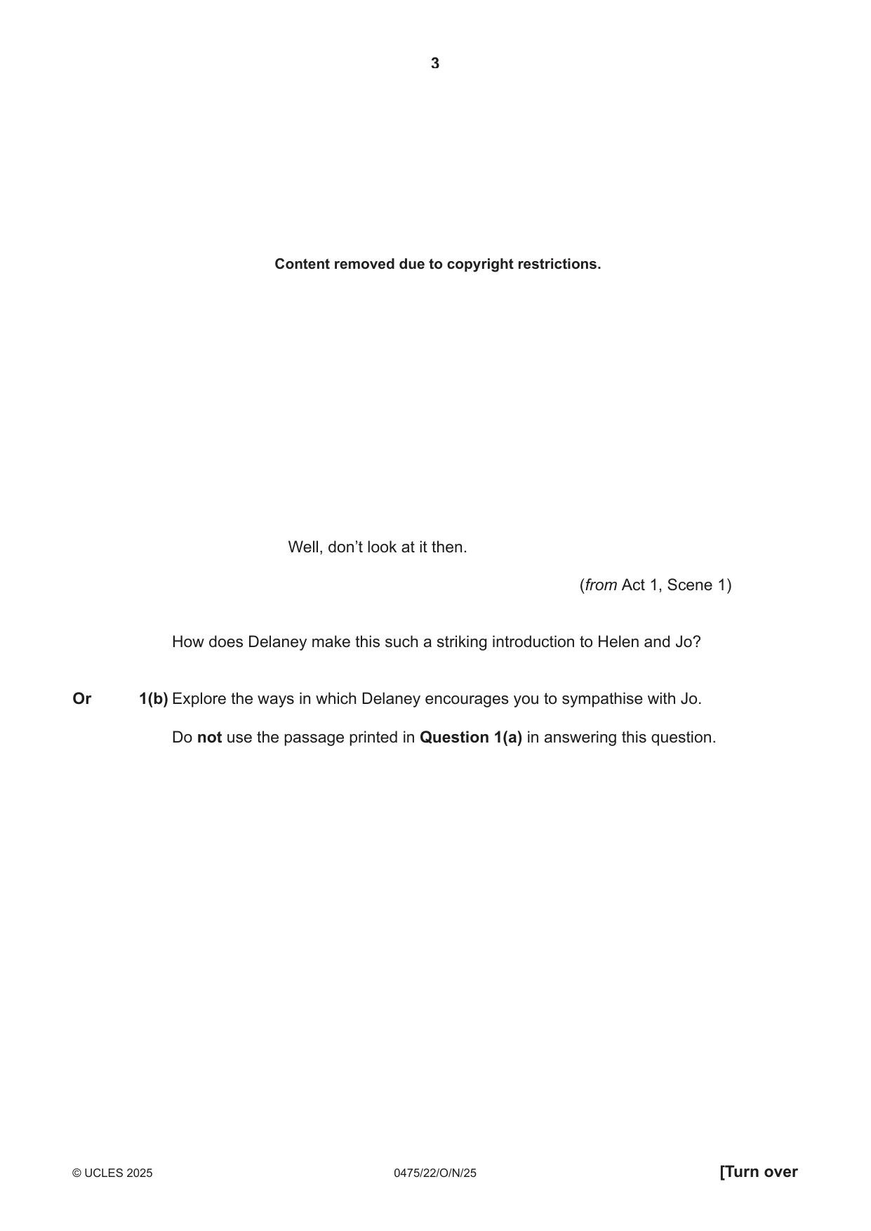 Cambridge IGCSE English - Literature in English 0475 2025 Oct/Nov Paper 2 · Variant 2 question paper, page 3 of 12