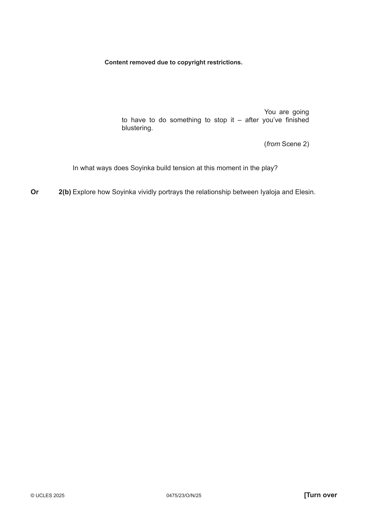 Cambridge IGCSE English - Literature in English 0475 2025 Oct/Nov Paper 2 · Variant 3 question paper, page 5 of 12