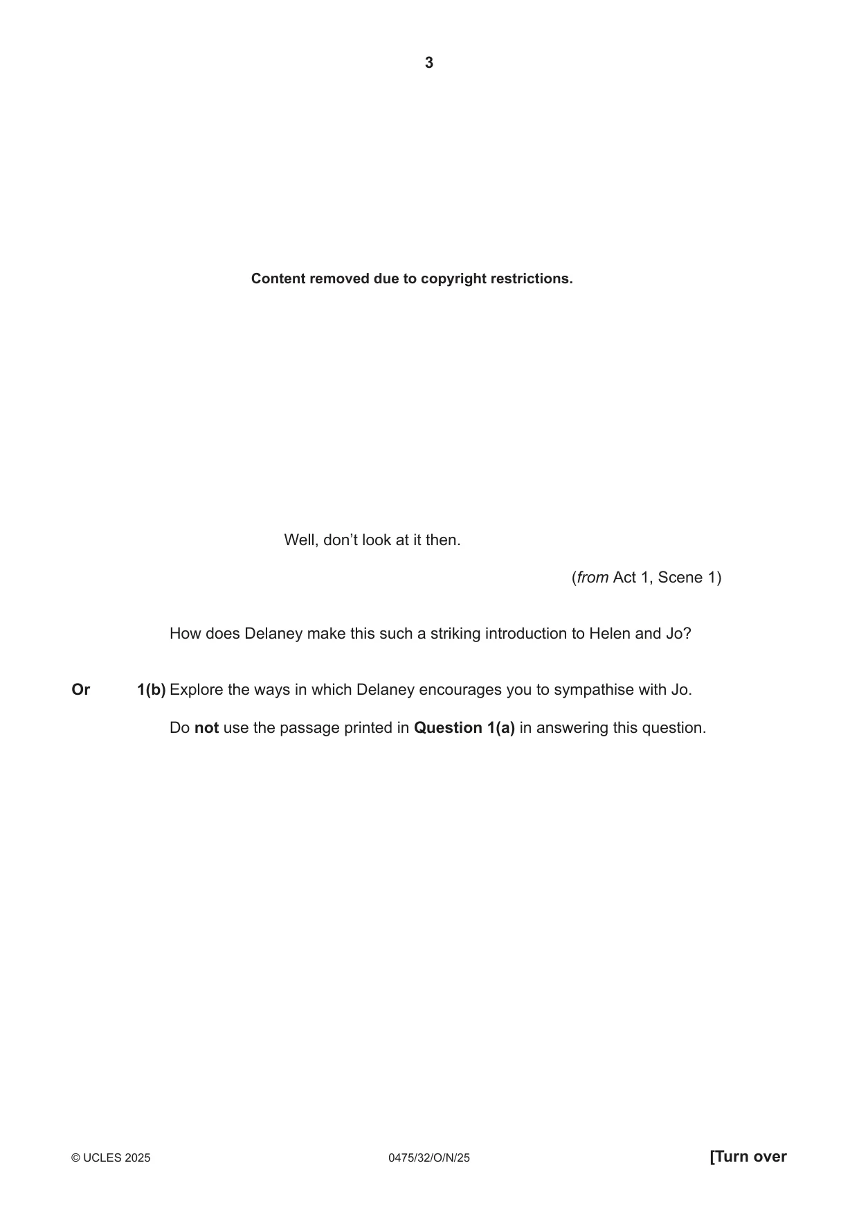 Cambridge IGCSE English - Literature in English 0475 2025 Oct/Nov Paper 3 · Variant 2 question paper, page 3 of 12