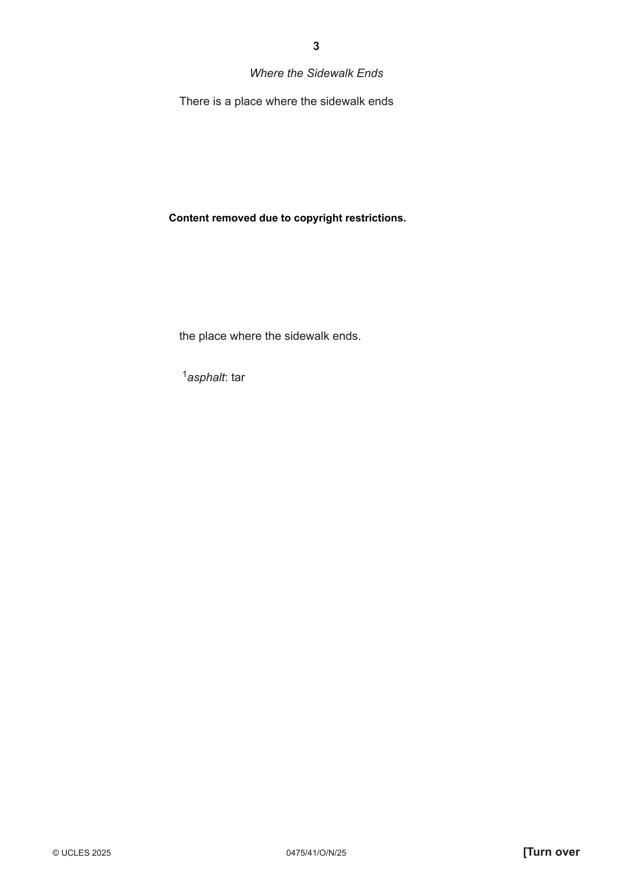 Cambridge IGCSE English - Literature in English 0475 2025 Oct/Nov Paper 4 · Variant 1 question paper, page 3 of 8